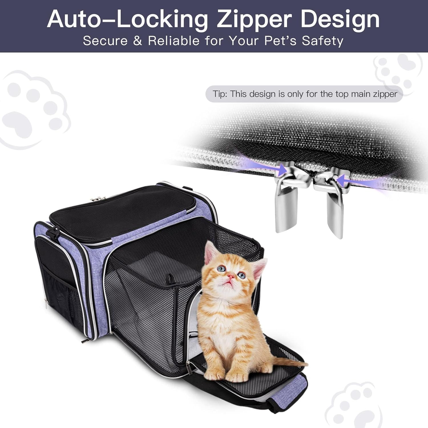 BAGLHER Cat Carrier Bag,Airline Approved Pet Carrier Soft Side Pet Travel 5 Sides Open Doors 3 Sides Expandable Foldable Dog Carrier with Fleece Pad image number 1