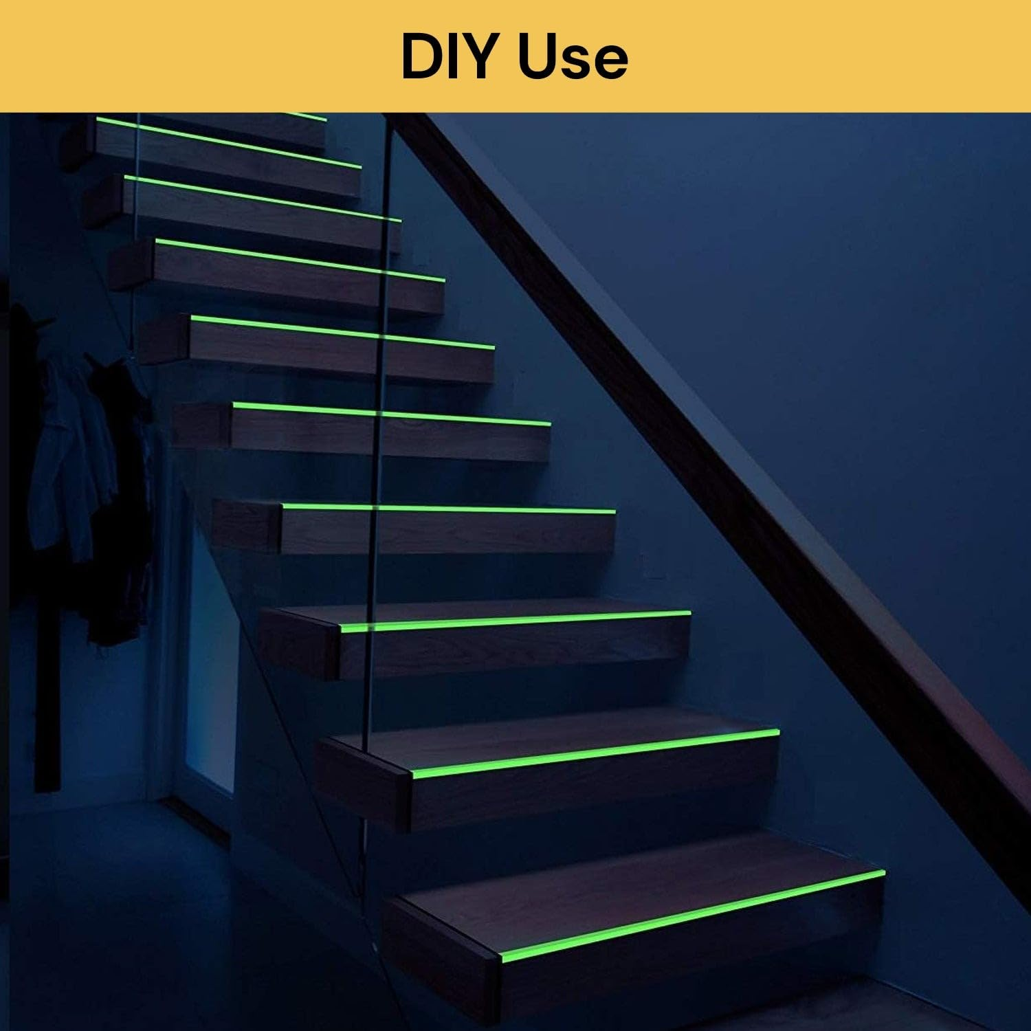 Spendeal 2 Pack Glow in the Dark Tape &ndash; Waterproof Luminous Safety Tape for Stairs, Walls, Floors &ndash; Indoor Outdoor Photoluminescent Adhesive Tape for Home, Emergency, Decoration (9.85 Ft X0.5 Inch) image number 1