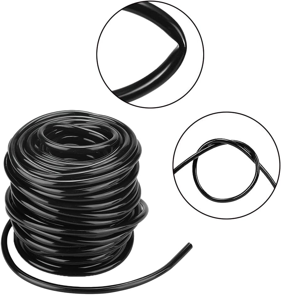 Joyzan Garden Watering Tube, I.D 4Mm/O.D 6Mm Blank Distribution Tubing Drip Irrigation Hose Water Tube Line Heavy Duty Supply Pipe DIY for Lawn Agriculture Hydroponics Misting System Automatic Black image number 1