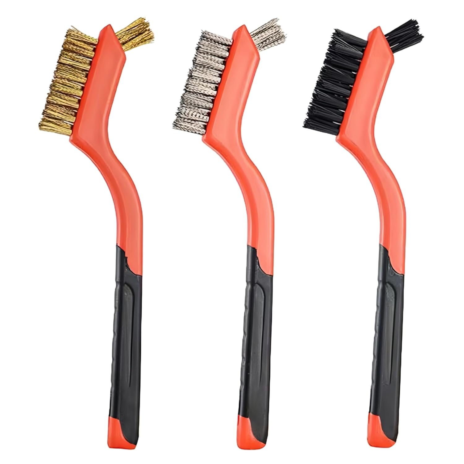 Steel Wire Brush Set, 3-Piece Deep Cleaning Brush Set, for Removing Weld Slag, Rust, Cleaning Grills, Scrubbing Paint, Etc., Red image number 6