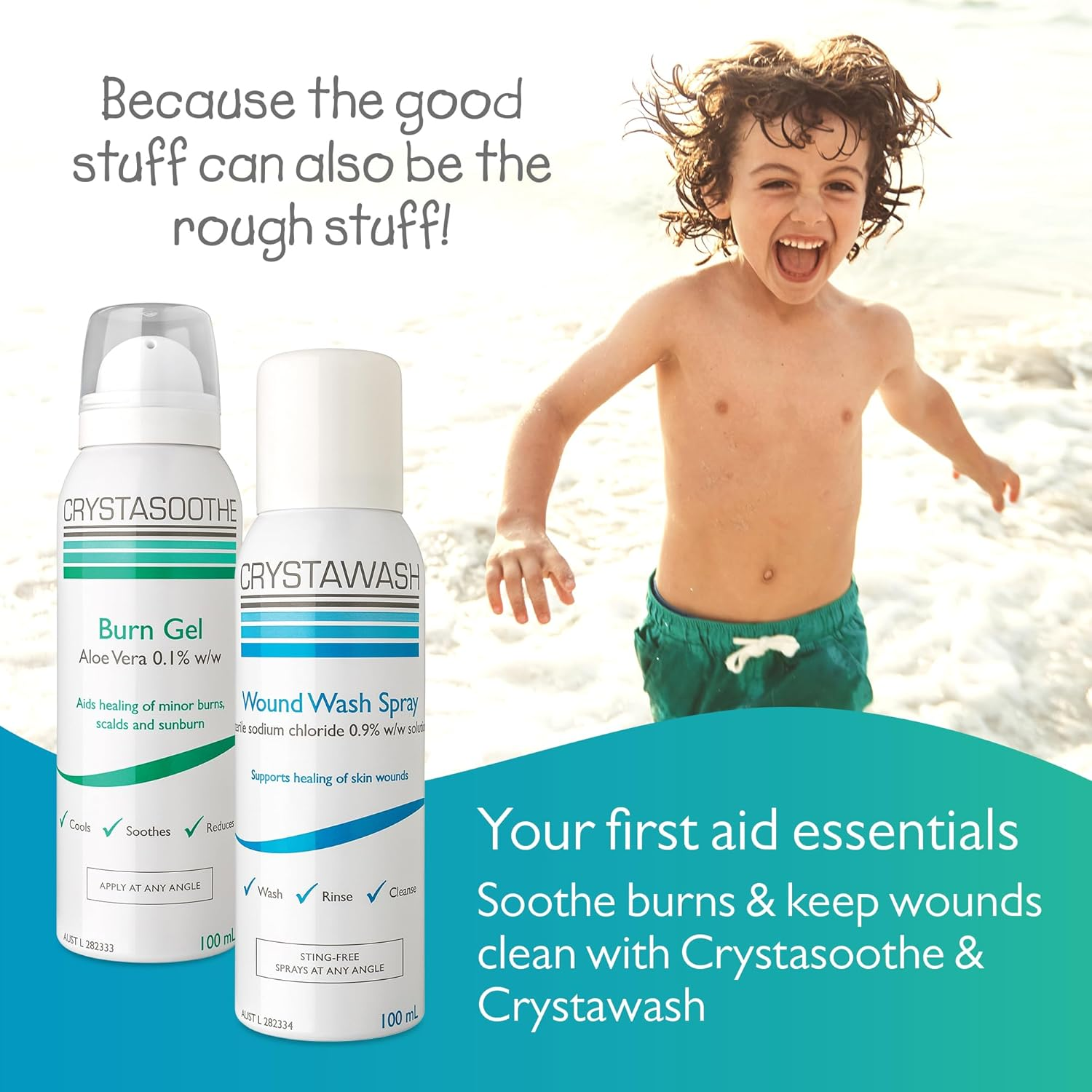 Crystasoothe Burn Gel - after Burn, Protective Gel to Cool and Soothe Minor Burns, Scalds and Sunburns. First Aid Treatment Spray. 100Ml Bottle image number 1