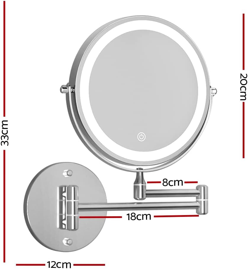 Embellir Extendable Makeup Mirror, Vanity Mirrors Beauty Cosmetic Dressing Bathroom Decor, LED Strip with 10X Magnification Wall-Mounted Lights Dimable image number 1