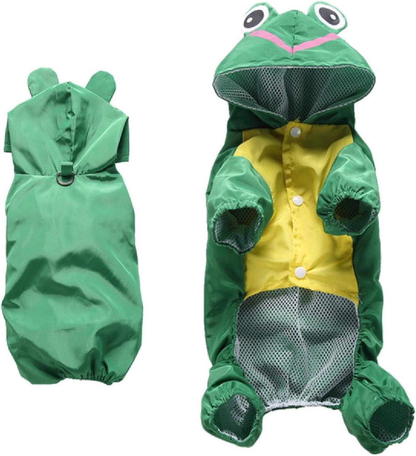 Rabbit Frog Duck Shark Shape Pet Dog Polyester Puppy Waterproof Four-Leg Raincoat Doggie Hooded Rain Gear Jumpsuit Rainwear Suit image number 1