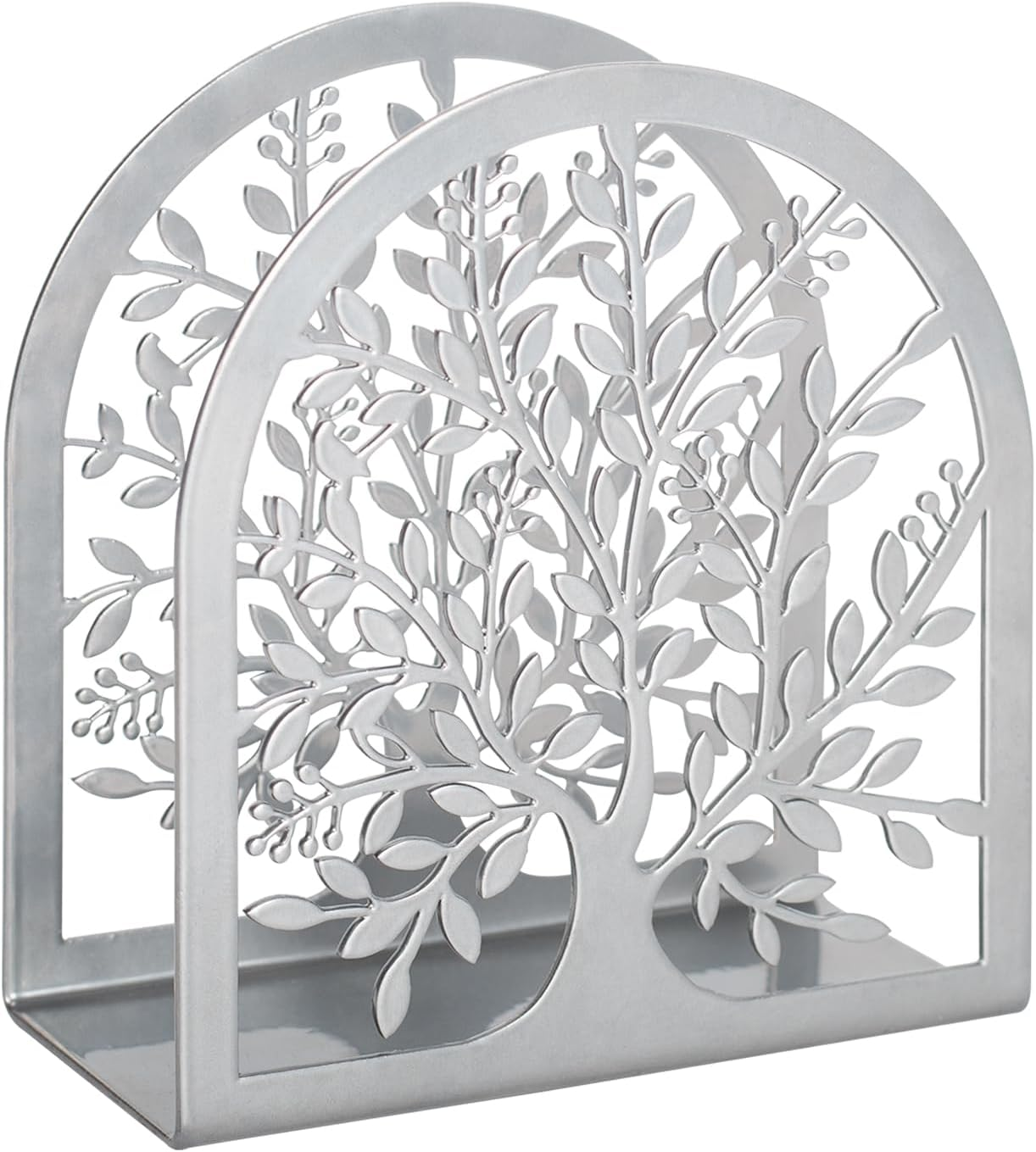 Fobule Napkin Holder for Tables, Vintage Metal Freestanding Tissue Dispenser, Black Cast Iron Vertical Tabletop Paper Napkin Holder Stand for Dinner Home Kitchen Restaurant Picnic Party (Tree of Life)