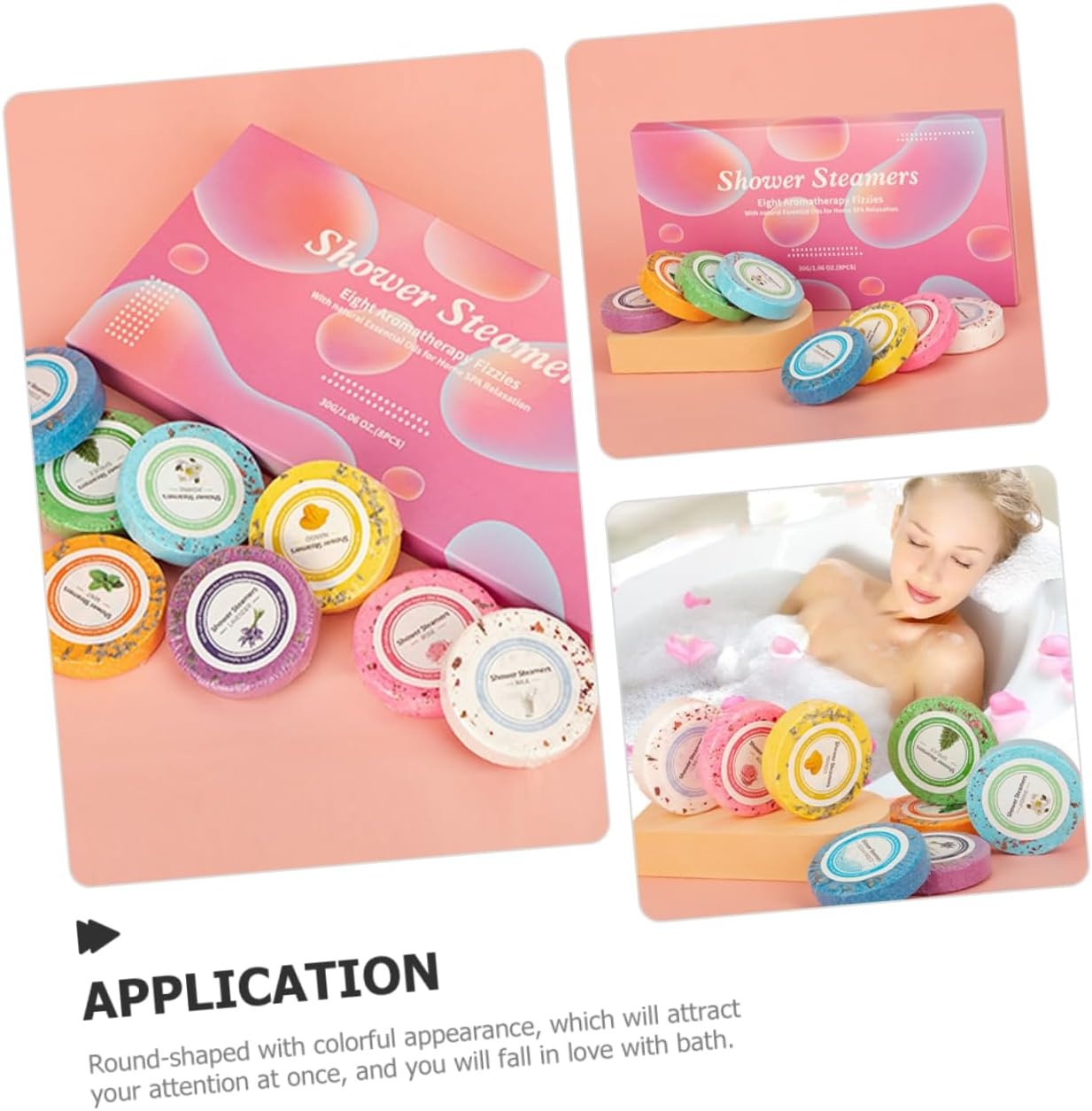 CTIRCHIU 8Pcs Tablets Essential Oil Bath Drops for Relaxation Practical Aroma Tablets for Home Travel Nourishing Sea Salt Formula for All Skin Types image number 3