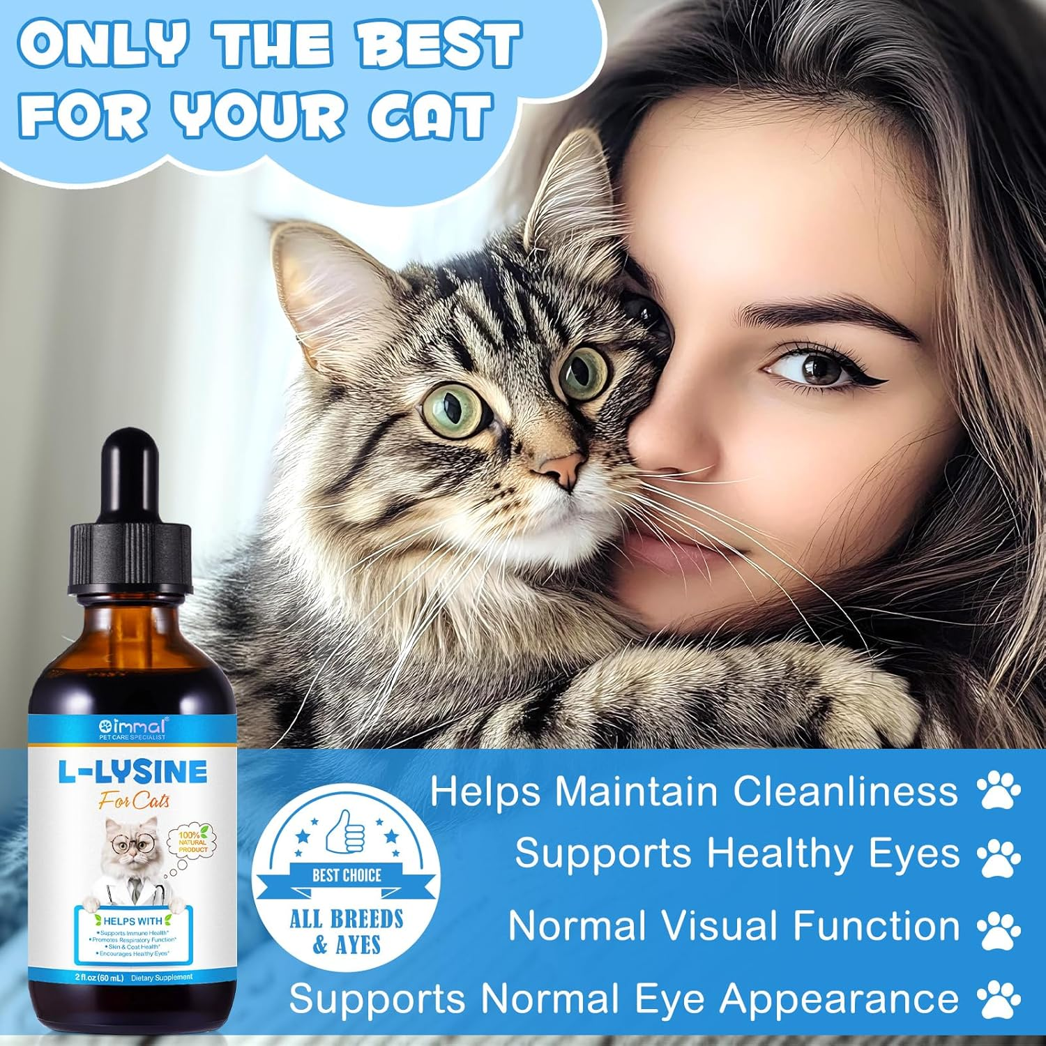L-Lysine Supplement for Cats 60Ml | Daily Feline Wellbeing Support | Helps Maintain Normal Eye Moisture, Respiratory Comfort & Immune Health | Easy-To-Give Liquid Formula | Roast Chicken Flavour image number 5