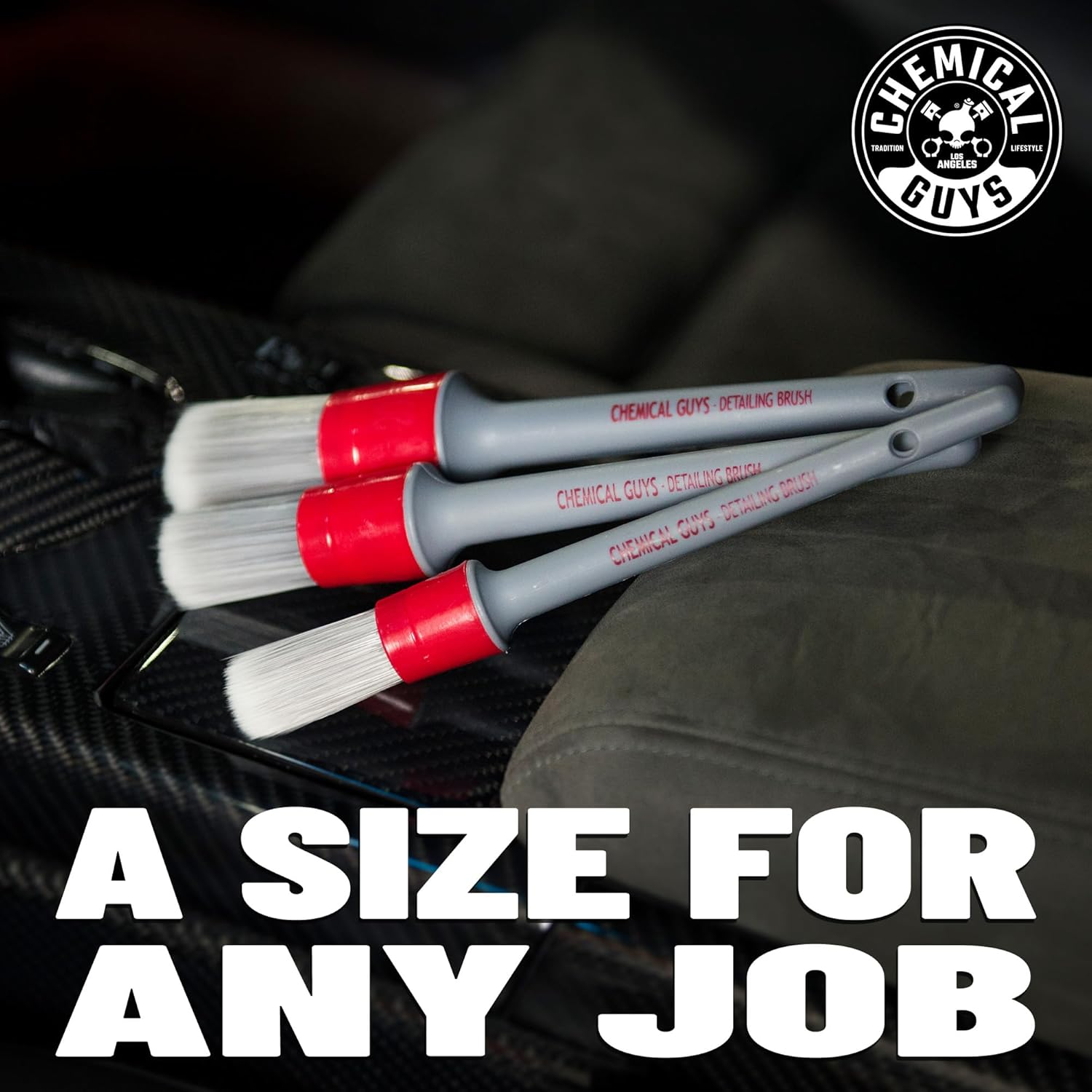 Chemical Guys All in the Details Interior Detailing Brush Set (3 Pieces)