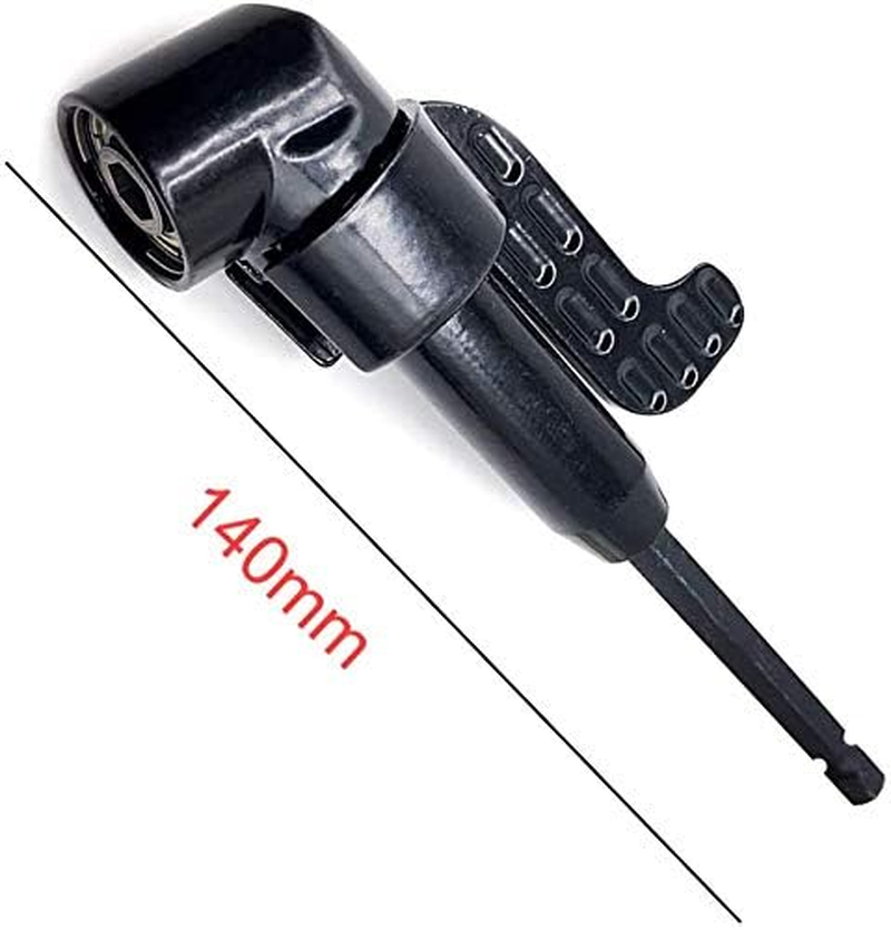 QISF 2Pcs Black 105 Degree 1/4 Inch Right Angle Drill Adapter Hex Shank Screwdriver Angled Bit Holder Extension Power Drill Tool + 1/4 Inch Hexagon Flexible Screwdriver & Drill Extension Soft Shaft image number 5