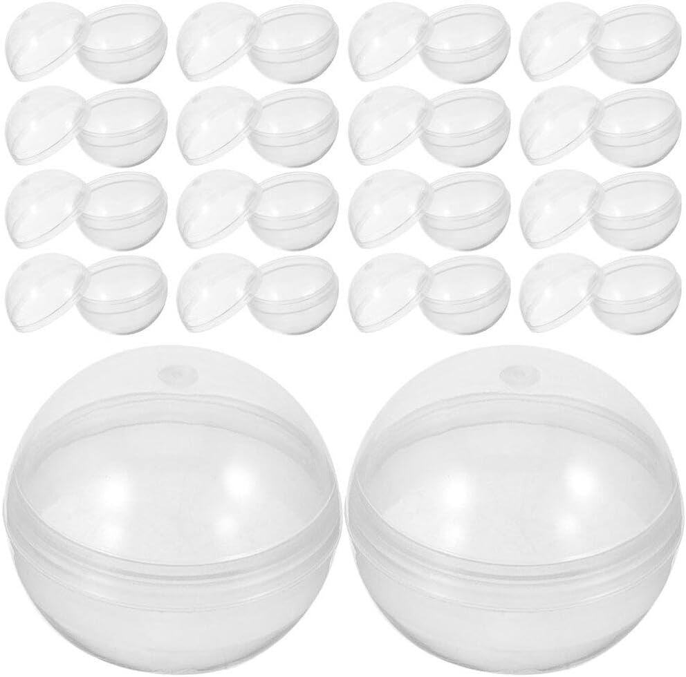 MAGICLULU Vending Machine Capsules - 50Pcs 38Mm Clear round Capsules Empty Capsules Cases Easter Eggs Plastic Containers for Toy Gumball Machines Party Favor Prize image number 6