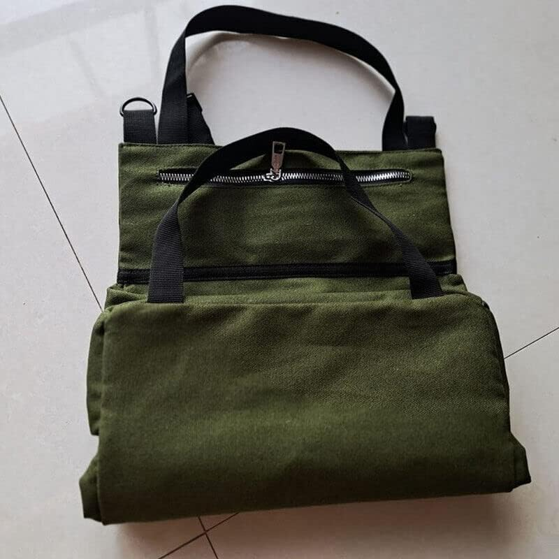 AIMALL Multi-Purpose Tool Roll up Bag Wrench Roll Pouch Hanging Tool Portable Organizer - Multi-Compartment， Secure Zipper Closure - Green image number 4