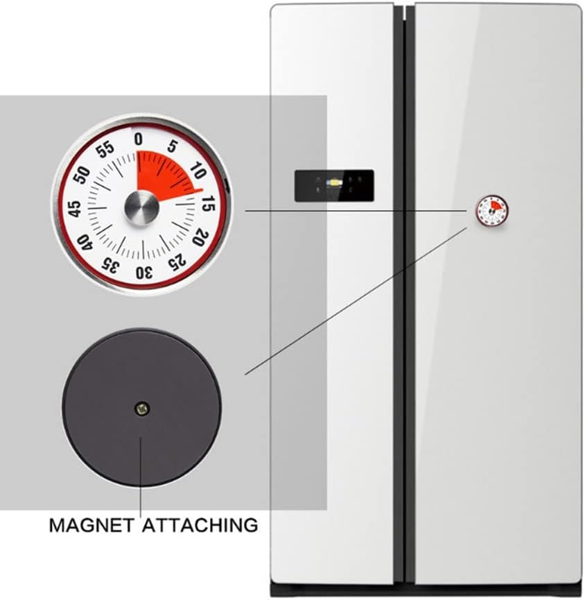 60 Minutes 8CM Oven Time Visual Counter Mechanical Kitchen Timer Magnetic Timers image number 6