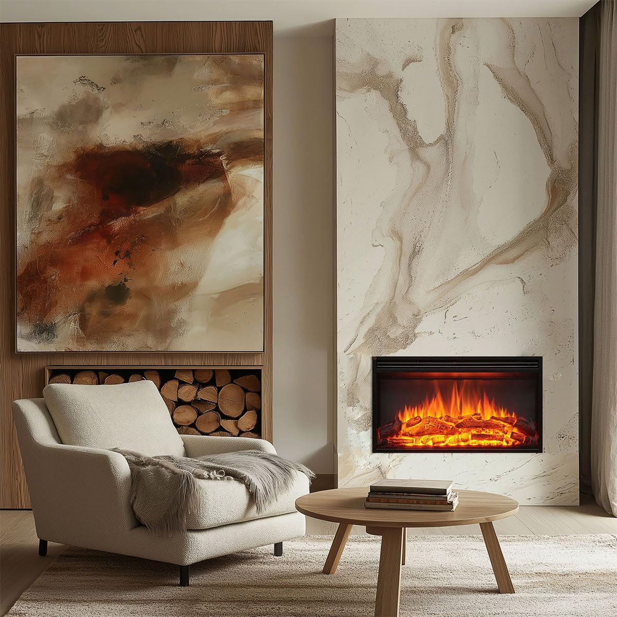 Modaliving Stella 30-Inch 2000W Electric Fireplace Insert for Cozy Ambience image number 1