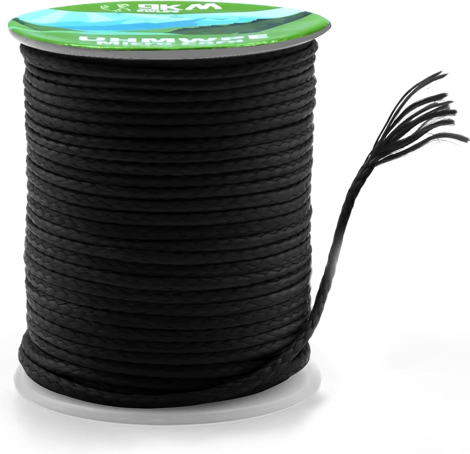 9KM DWLIFE 100% UHMWPE Braided Cord, 0.8Mm Black 100Ft 220Lb Hollow Rope for Hammock, Kite, Fishing, Climbing, Camping image number 3