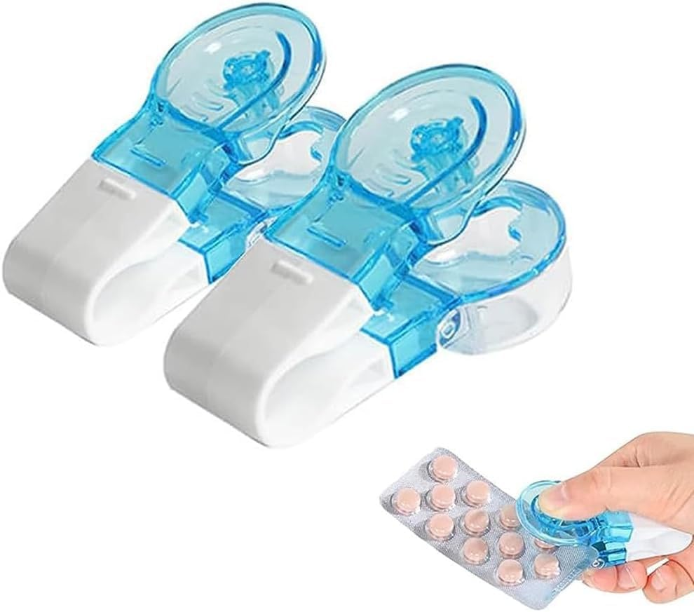 Pill Popper for Blister Pack - 1/2/3 Portable Pill Taker,Small Pills Dispenser Remover,Pill Puncher with Container,Pill Puncher for Blister Packs,Pill Dispenser,Easy to Take Out Pills from Package