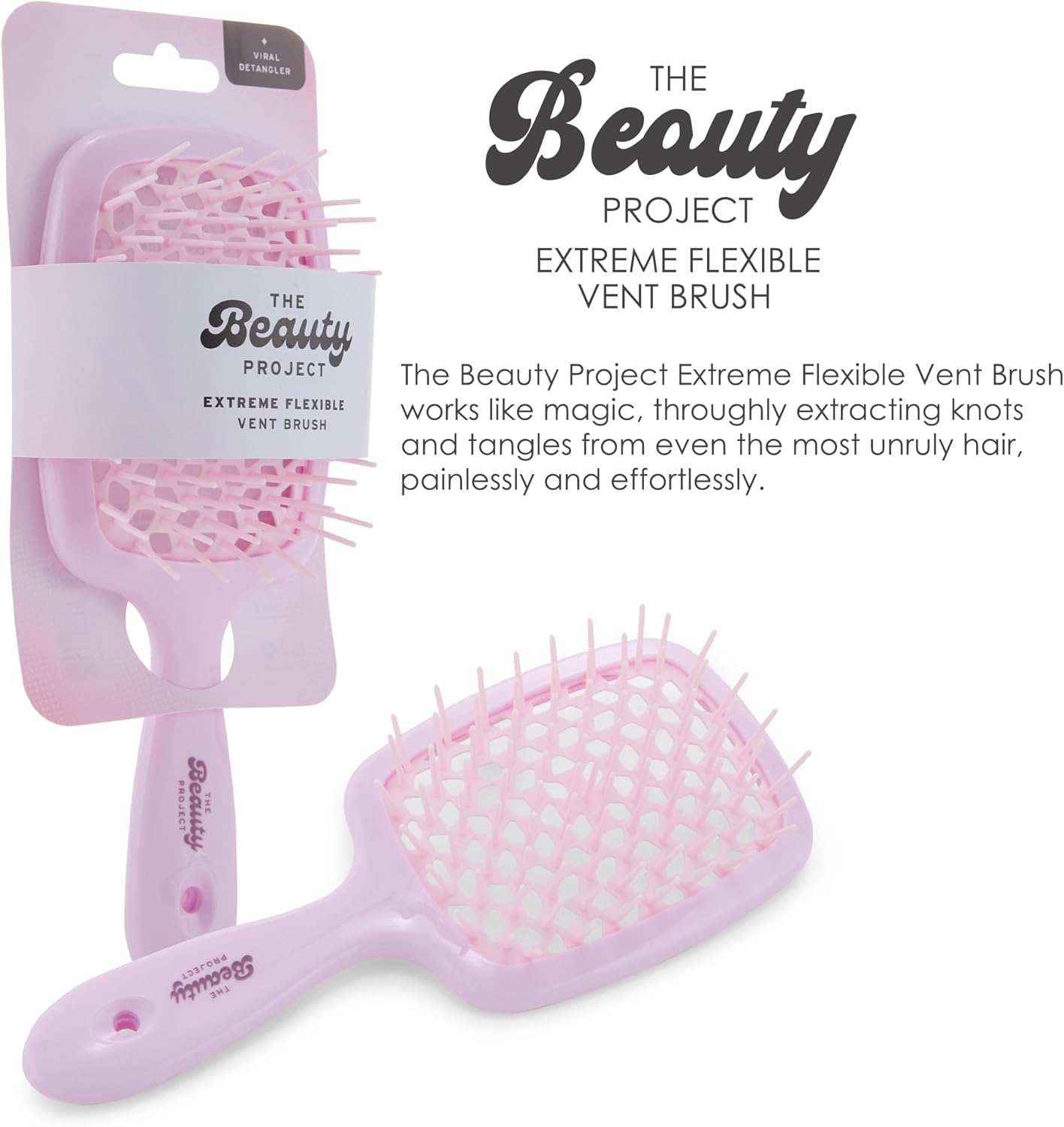 Detangling Brush for All Wet or Dry Hair Types - Pain-Free Brushing, Vented Hair Brush - Lightweight Handle with Extreme Flex to Contour to Scalp (Amethyst) image number 6