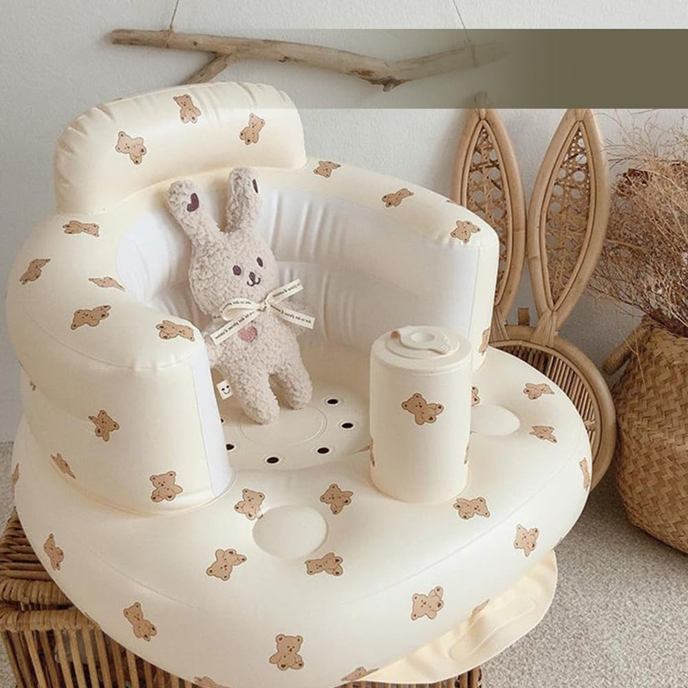 Inflatable Chair, Back Support Sofa, Feeding Shower Chair with Spine and Waist Protection for Easy Feeding, Seat for Bathroom, Outdoors and Travel image number 6