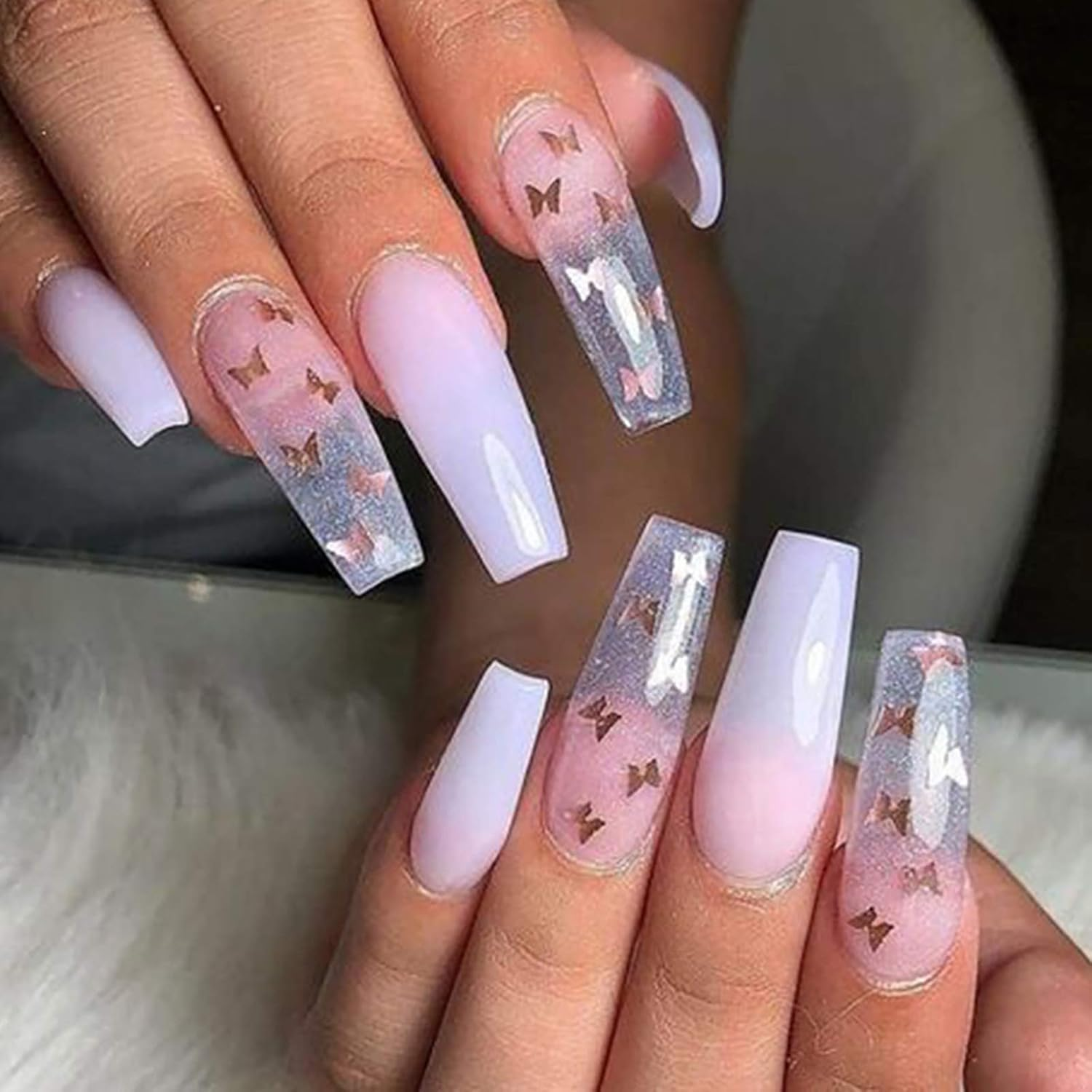 2 Boxes Nail Art Sequins Jewelry Fluorescent Sequins Iridescent Butterfly Sequins image number 2