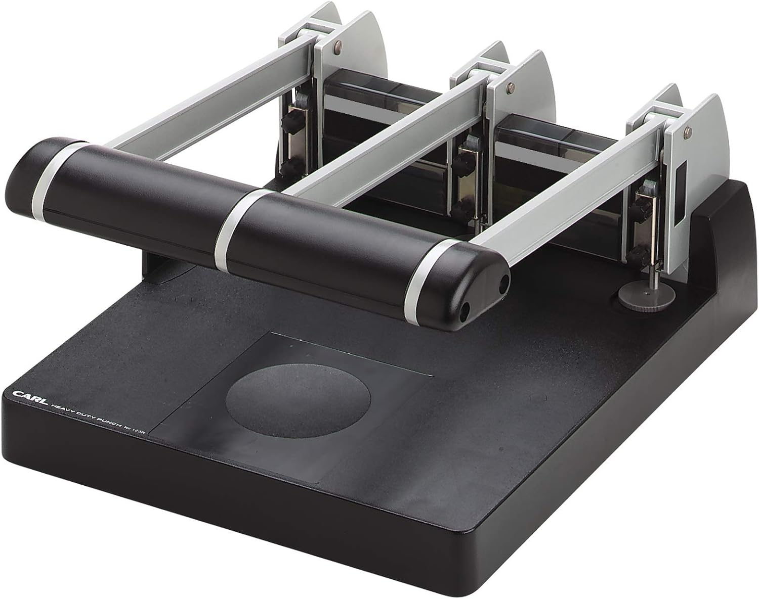 CARL, XHC-150N, Heavy Duty 3-Hole Paper Punch, 150 Sheet Capacity.,Black and Silver image number 3
