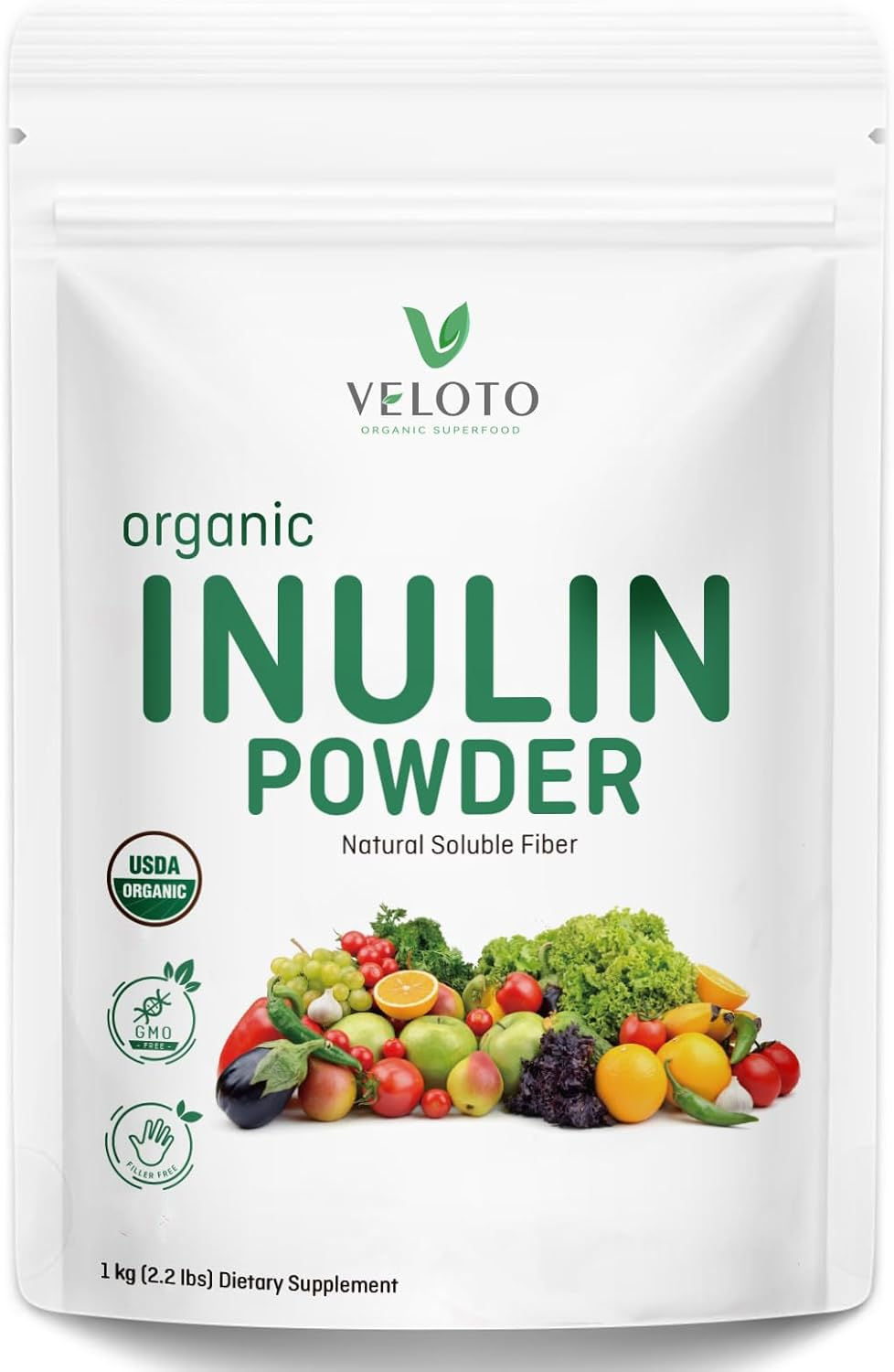 Inulin Powder Organic Artichoke, Pure Inulin Fibers Prebiotic Supplement for Gut Health & Digestive Function, Natural Sweetener for Smoothie & Coffee, Gluten Free, Vegan, 2.2 Lb (35 Oz) image number 4