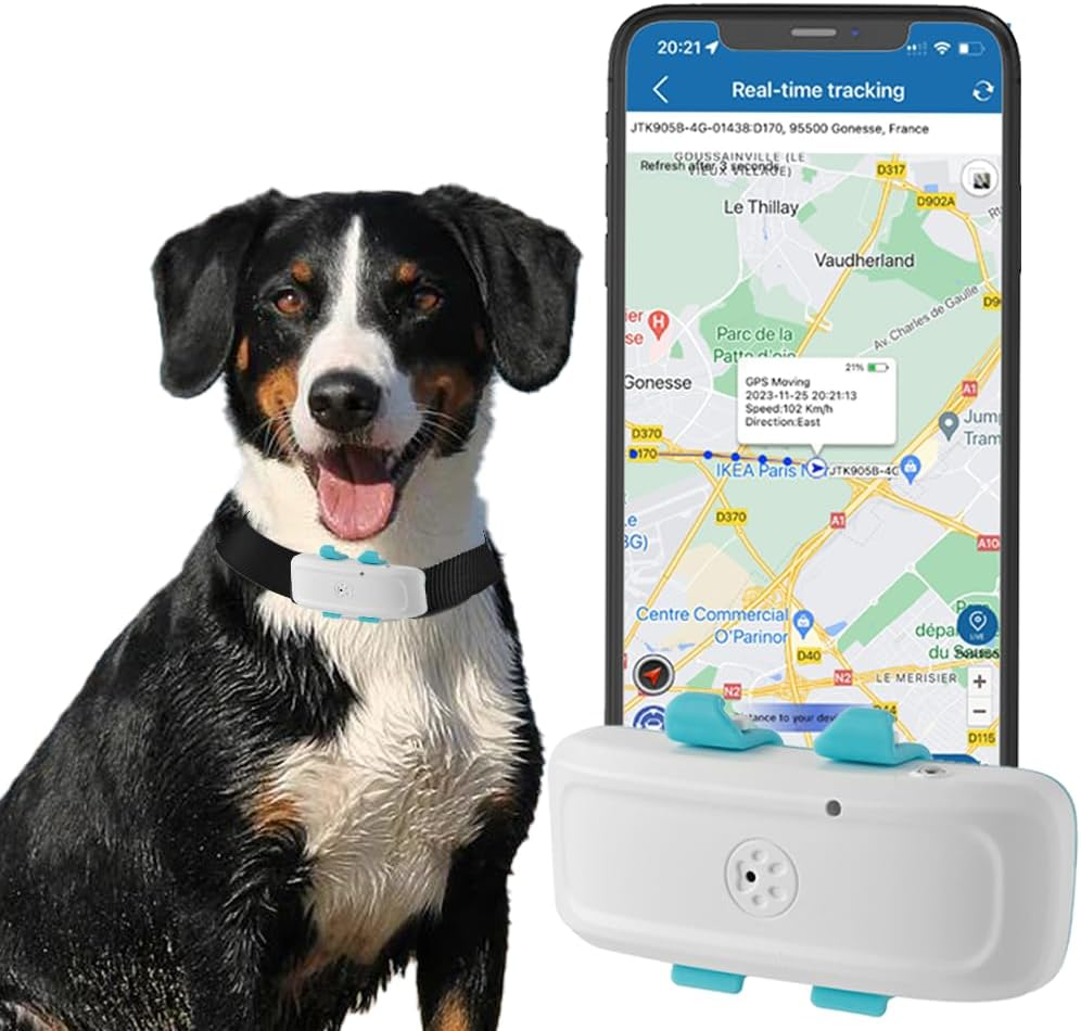 Winnes TK911 Pro 4G GPS Collar for Dogs Cats and Pets - Remote View by App - Waterproof - Records Historical Routes - Step Counts image number 3