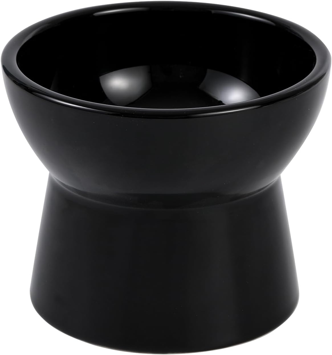 Raised Ceramic Cat Water Bowl - Elevated Cat Food Dish anti Vomiting - Large Tall Cat Feeding Bowls - Extra Wide Cat Bowl Whisker Friendly - Microwave and Dishwasher Safe - 6.1 Inch - 18.5 Oz - 550 Ml image number 1