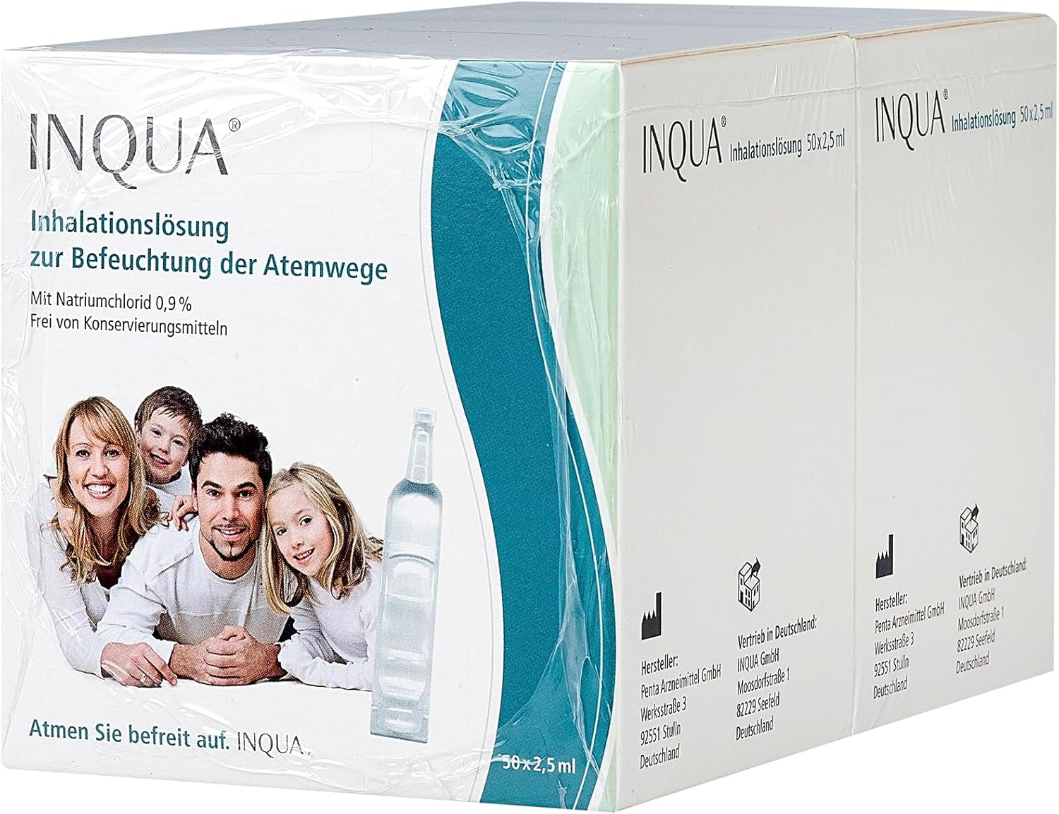 INQUA&reg; Inhalation Solution, 100 Ampoules of 2.5 Ml, Isotonic Saline Solution for Inhaling for Adults, Children and Babies, No Preservatives, Nacl 0.9% image number 3