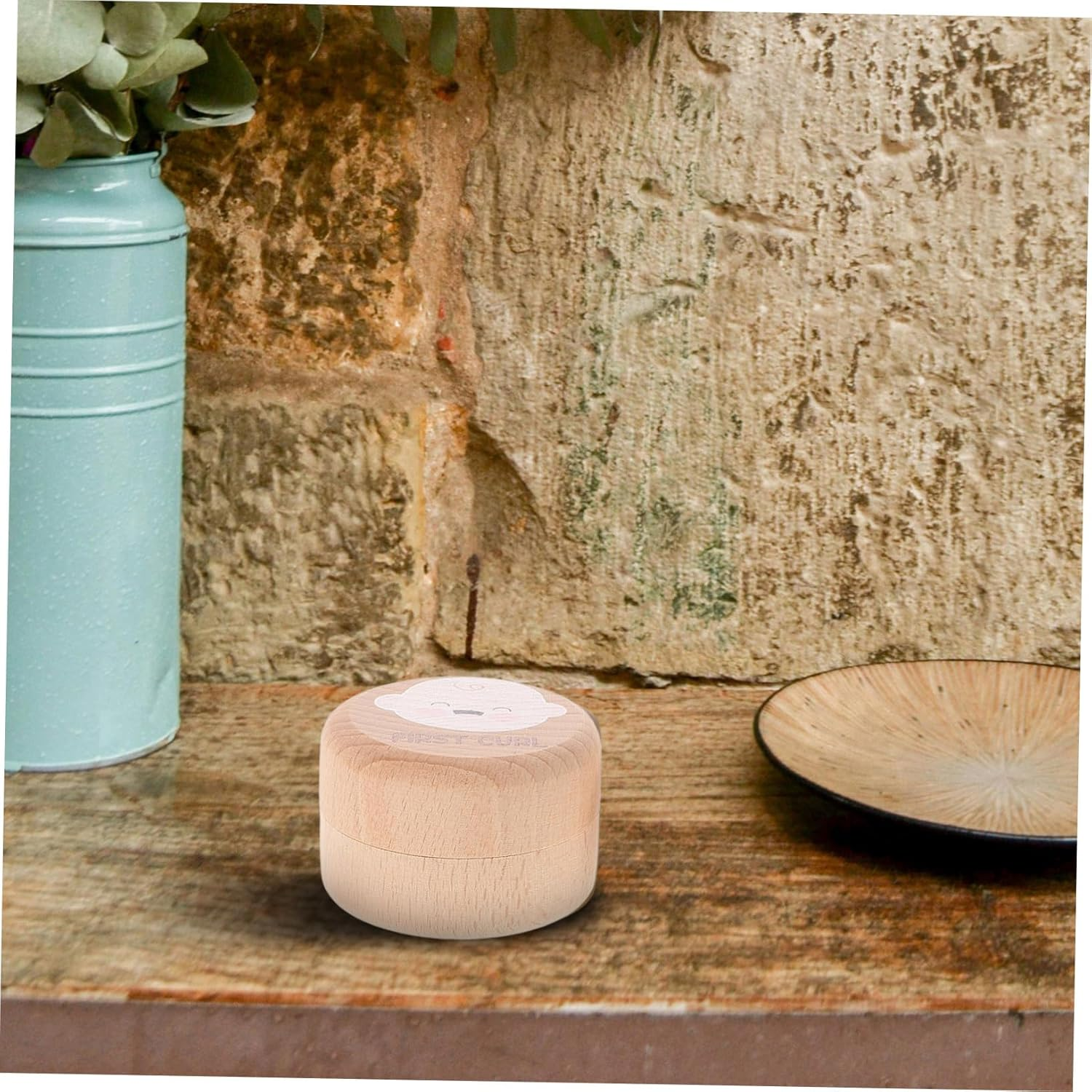 Sosoport Wooden Baby Tooth Keepsake Box Toddler Teeth Collection Container Boys Girls Newborn Memory Case 2Pcs Set Souvenir image number 4