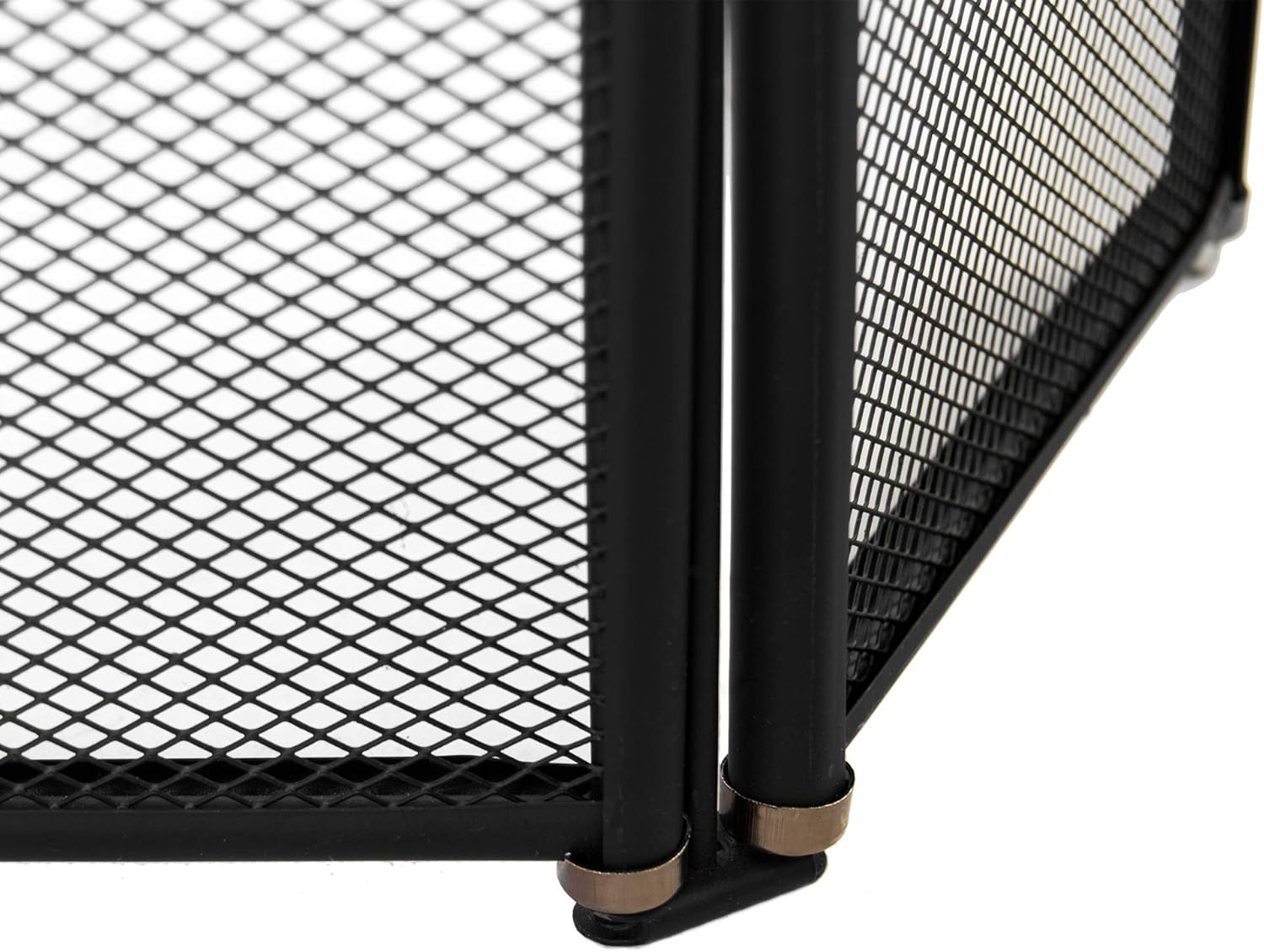 Fire Vida Selby 3 Panel Fire Screen Spark Fire Guard, Metal, Black