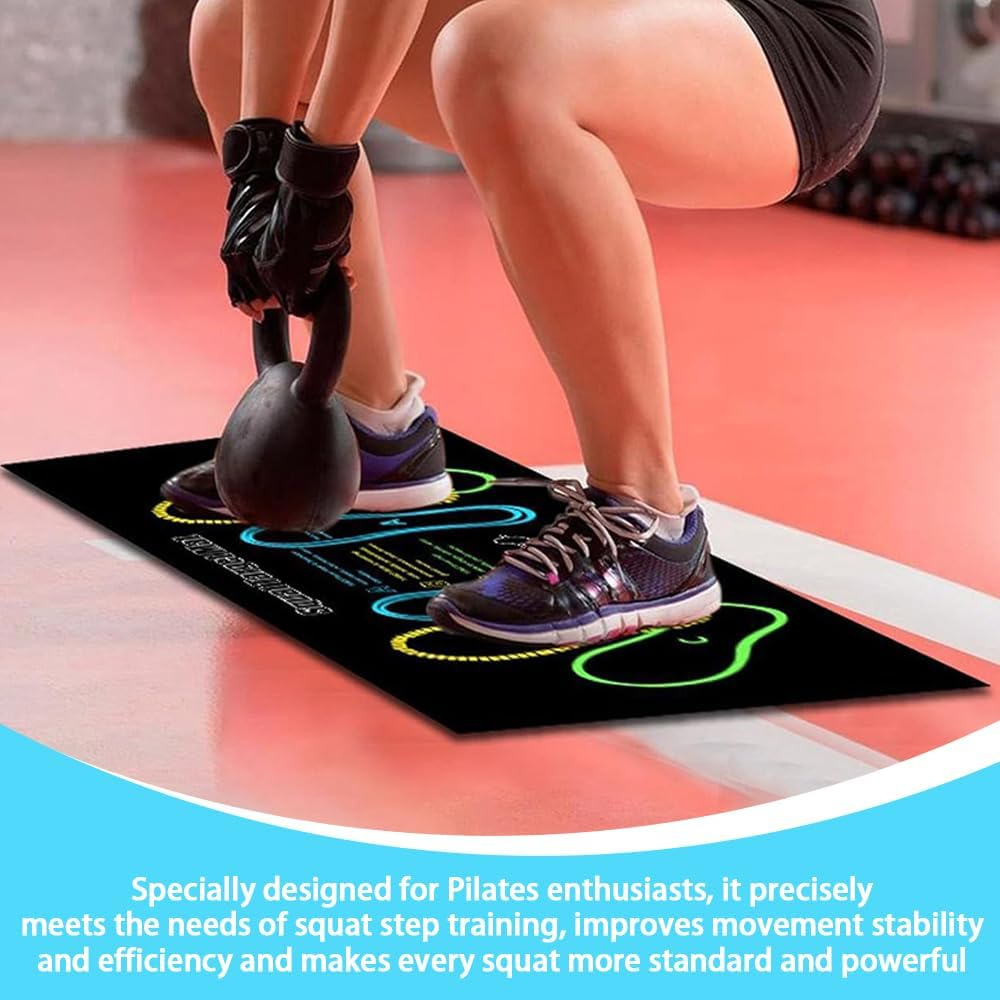 Squat Foot Placement Mat,Exercise Guide Tool,Steptraining Tool, Exercise Floor Accessories,For Yoga Pilates and Gymnastics,Easy to Clean Gym Step Mat,Lightweight, Flexible and Convenient image number 4