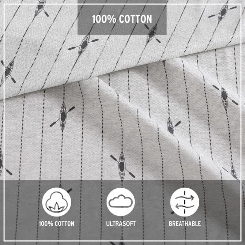 Eddie Bauer - King Sheets, Cotton Percale Bedding Set, Crisp & Cool Home Decor (Downstream, King) image number 4