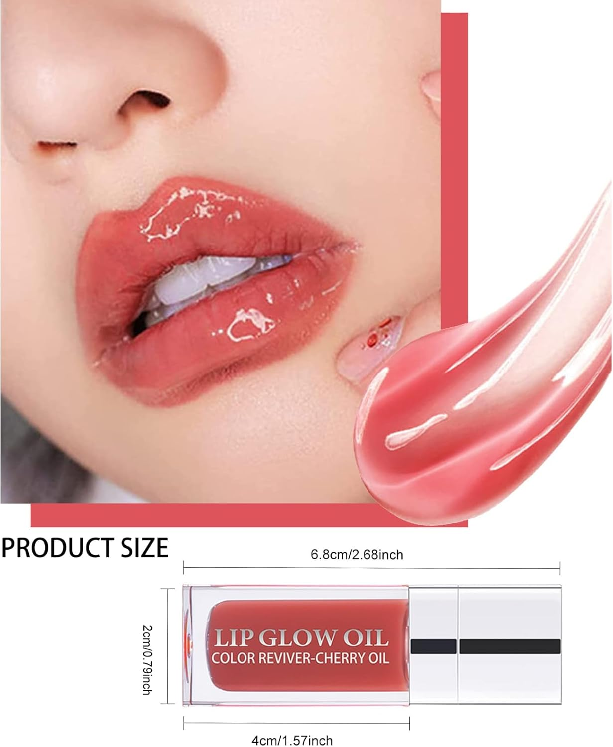 Lip Glow Oil, Plumping Lip Gloss, JOMWEN Non-Sticky Transparent Moisturizing Lip Balm, Natural Lip Plumper Gloss (012#ROSEWOOD)