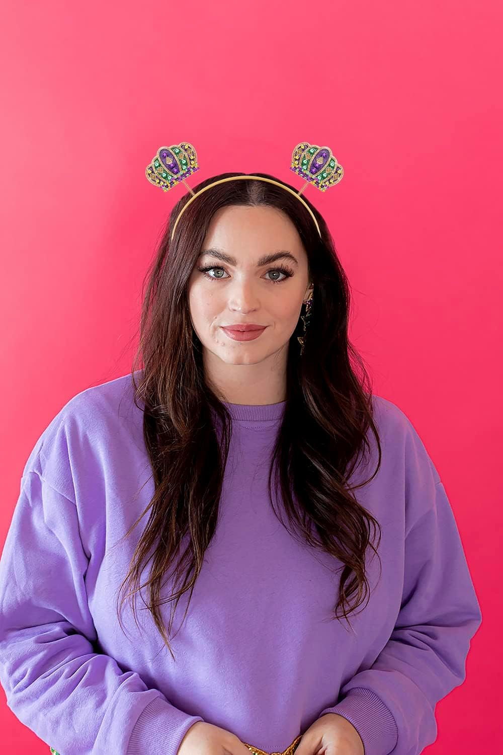 MOLOCH Christmas Headband Christmas Bow Hairband Red Green Tassel Headband Carnival Xmas Costume Holiday Hair Accessory Gifts - Christmas Bow image number 2