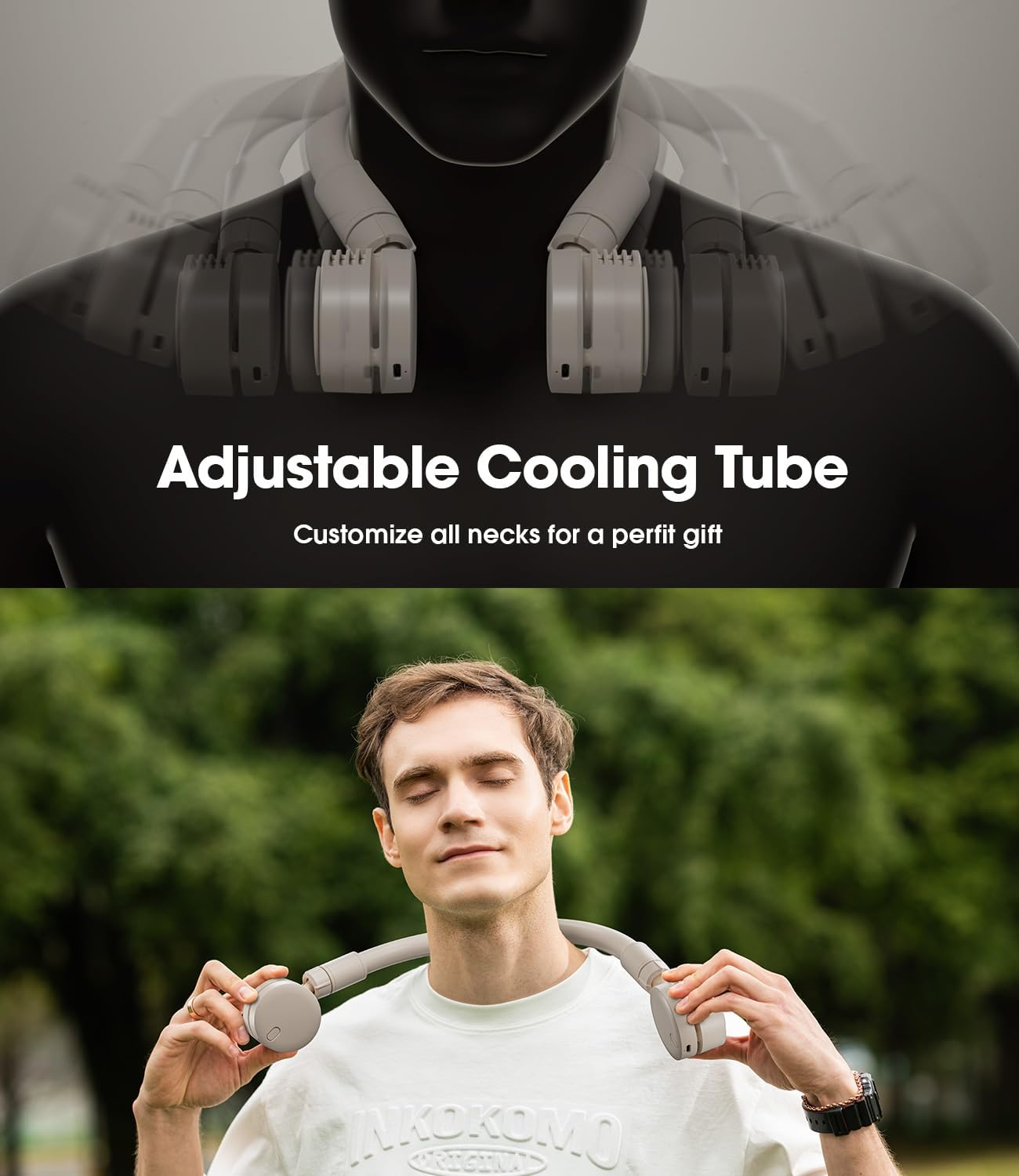 LEMOISTAR Portable Neck Fan, Hands Free Bladeless Fan, 360&deg; Cooling Personal Fan, Battery USB Rechargeable 3 Speed Adjustable Wearable Fan for Outdoor Indoor Office Travel Sports Women(Khaki) image number 1