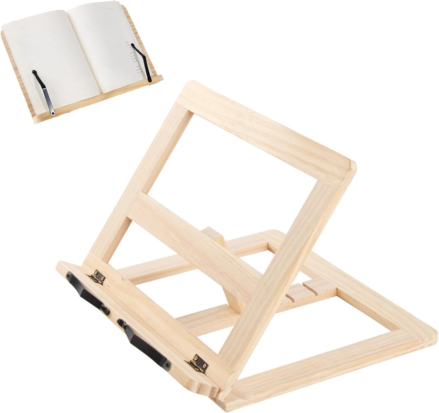 Book Stand,Book Holder,Cookbook Stand Desk Portable Sturdy Lightweight Bookstand,Book Holders for Reading Hands Free image number 5