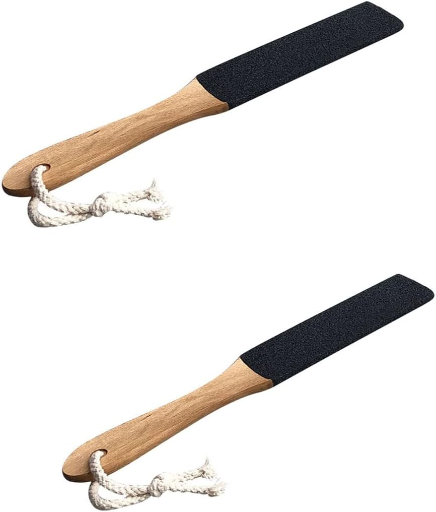 Wooden Foot Files, 2 Double-Sided Wooden Natural Foot Files, for Removing Hard Skin on the Feet, for Removing Skin Keratin and Stratum Corneum, Female and Male Foot Care Tools (Black) (2 Pieces) image number 3