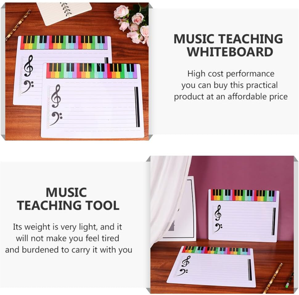 COHEALI Exercise Board Desk White Board Double Sided Music Whiteboard White Letters for Letter Board White Board for Desk Whiteboard for Desk Tools Portable Student Plastic Erasable Board image number 4