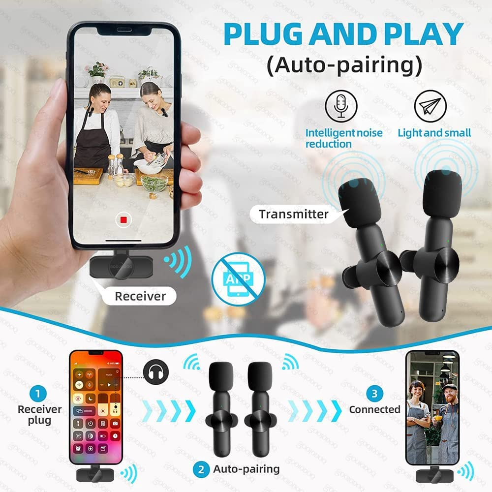 Wireless Lavalier Microphone for Type-C Devices,Plug & Play Lapel Clip-On Mini Lav Mic for Video Recording Facebook Youtube Live Stream/Vlog/Zoom Auto-Sync Noise Reduction image number 1