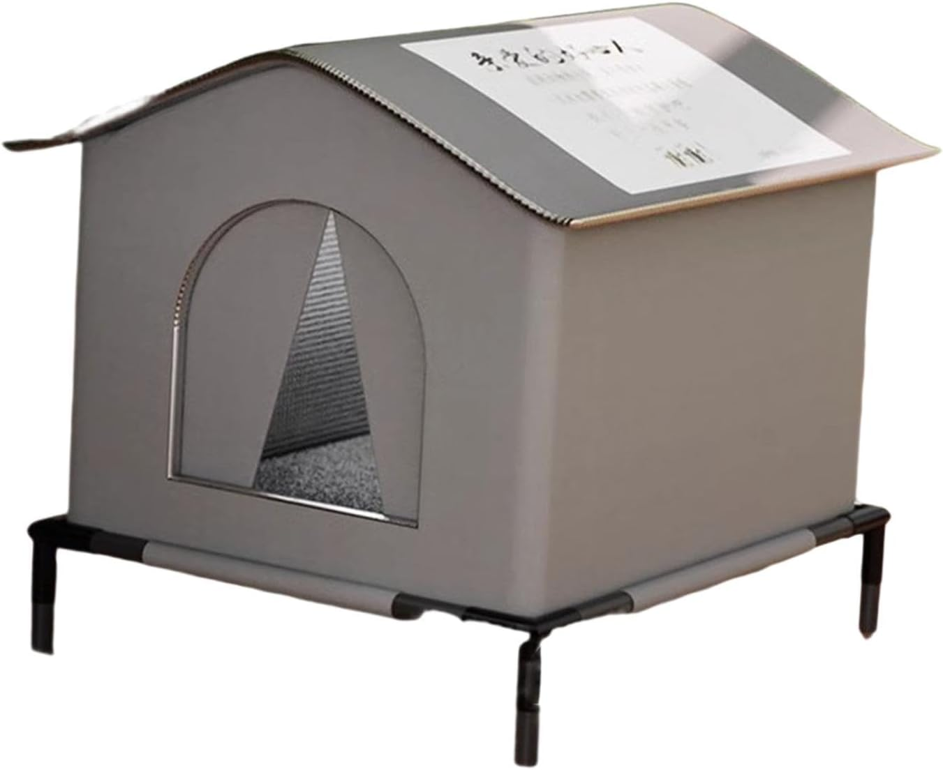 Folpus Outdoor Cat House Kitty Pet House,Pet Supplies,Dog House,Warm and Insulated Cube Cat Shelter Elevated for Porch outside Barn, L image number 5