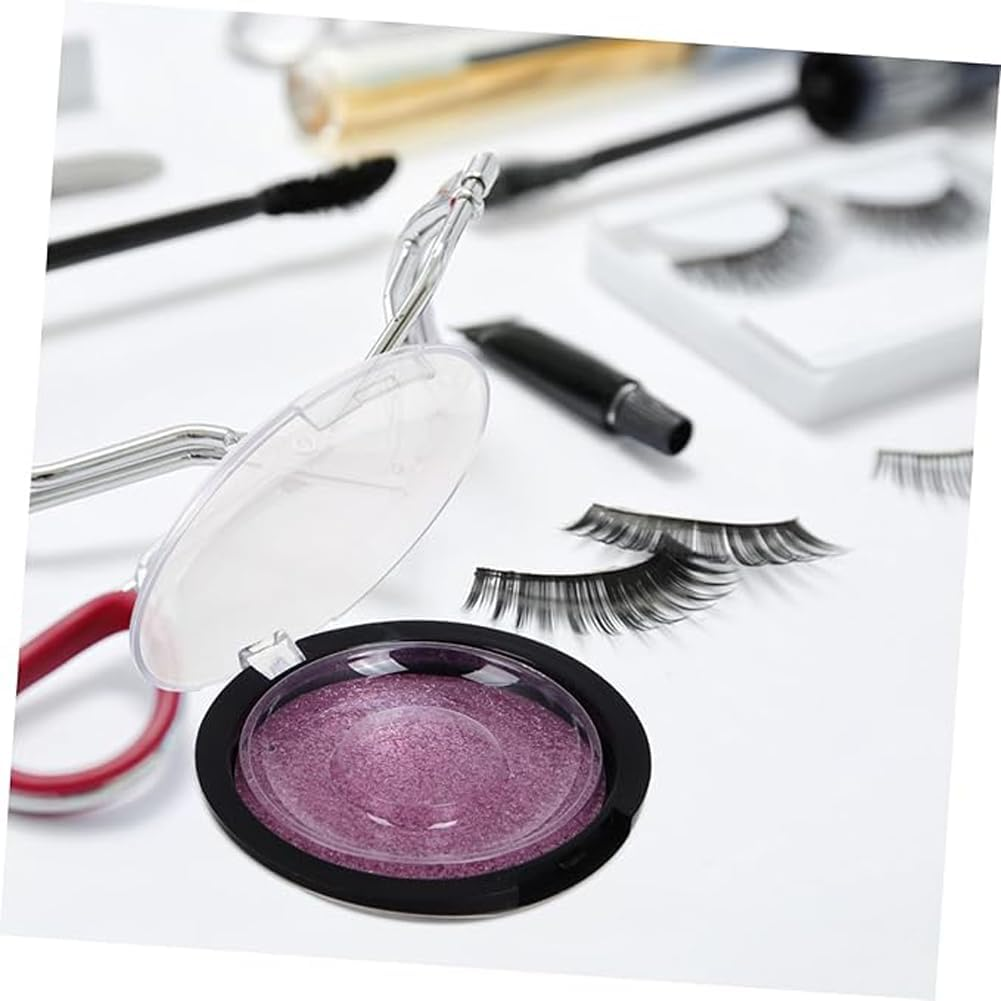 5Pcs Pink Plastic Glitter Clear False Eyelash Storage Cases for Women image number 2