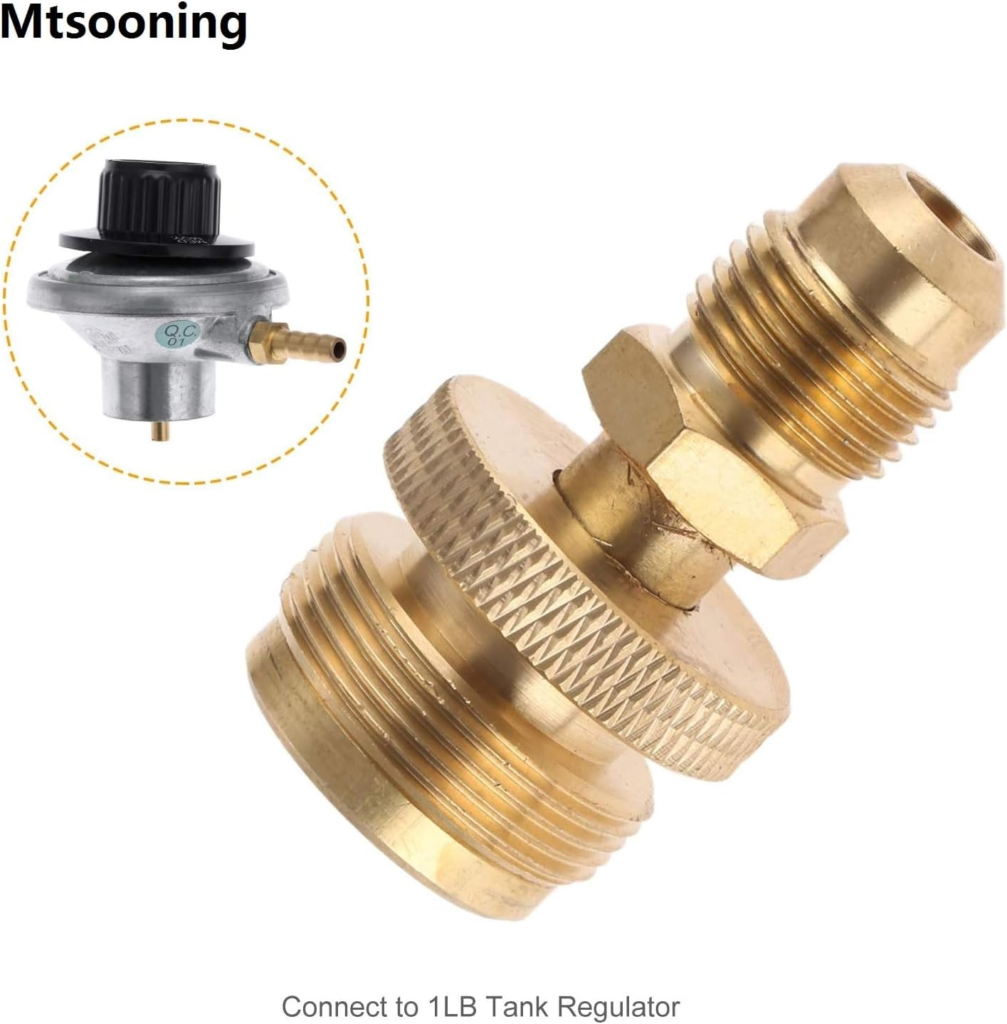Mtsooning 1Lb Propane Tank Canister Regulator Adapter Connection to 3/8&rdquo; Male Flare (5/8"-18UNF) Thread, Portable Camping Grill Stove Parts for Heaters, Burner, Fire Pit image number 4