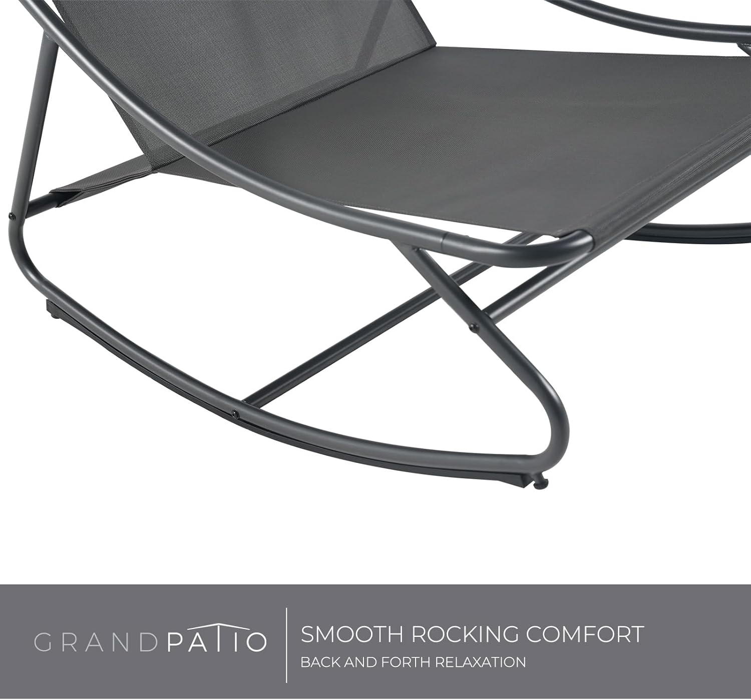 Grand Patio Steel Rocking Chair Indoor & Outdoor, Patio Lounge Rocking Chair with Thick Cushion for Relaxing Reading Napping, Comfortable Modern Rocker Chair for Living Room, Front Porch, Backyard image number 5