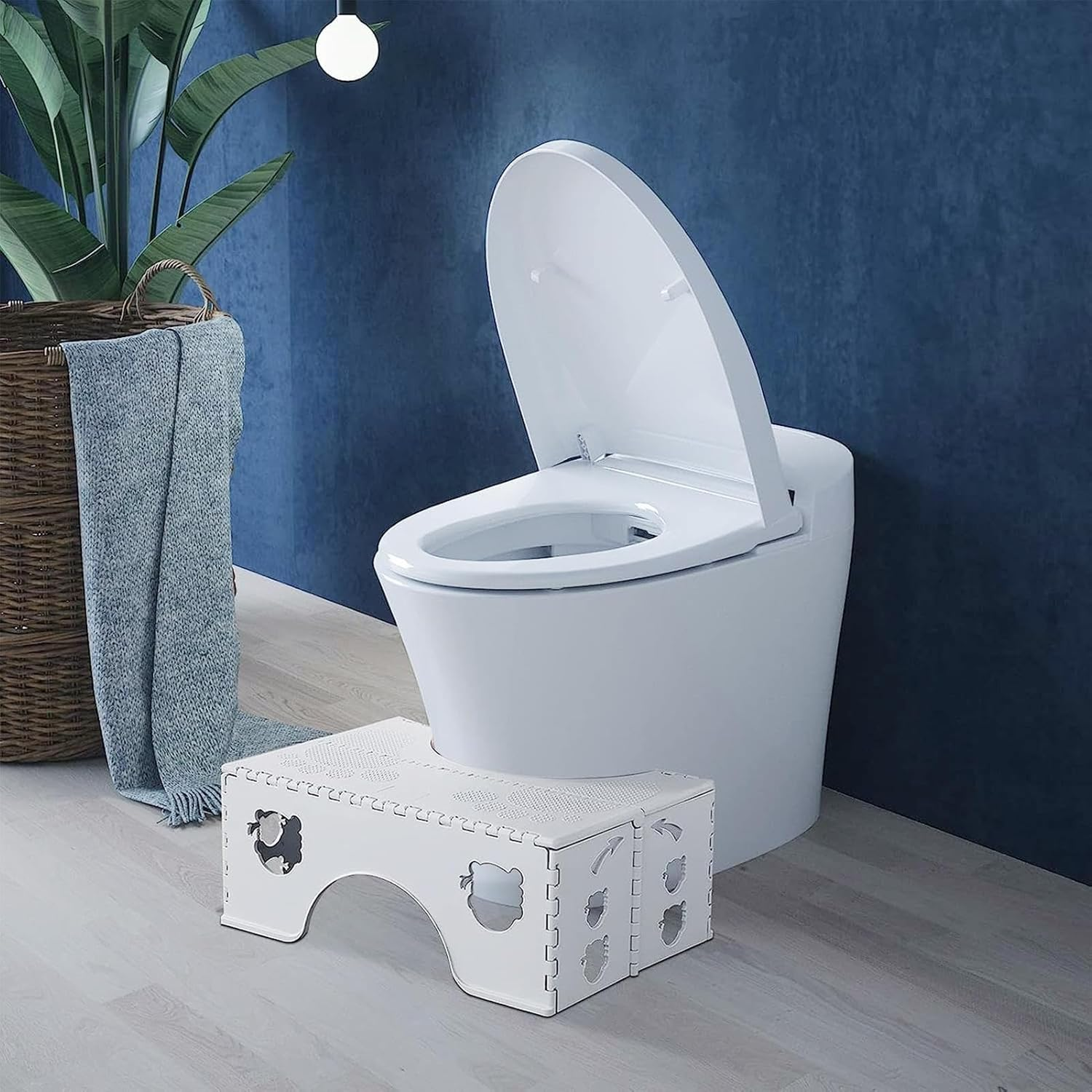 Poop Stool for Bathroom Adults - Bathroom Step Stool - Folding Chairs 35&deg; Angle for Better Posture, C-Shape, Non-Slip Rubber Feet for Children, Older, Kids Buniq image number 4