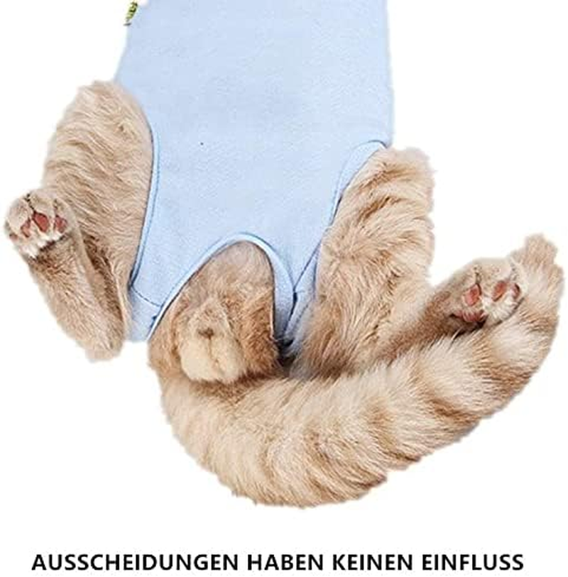 Voarge Recovery Suit Cat, Cat Bodysuit after Op, Anti-Licking, Prevent Licking after Surgery, Weaning and Keep Warm Recovery Cloth Suit for Cats Dogs (M, Blue) image number 2