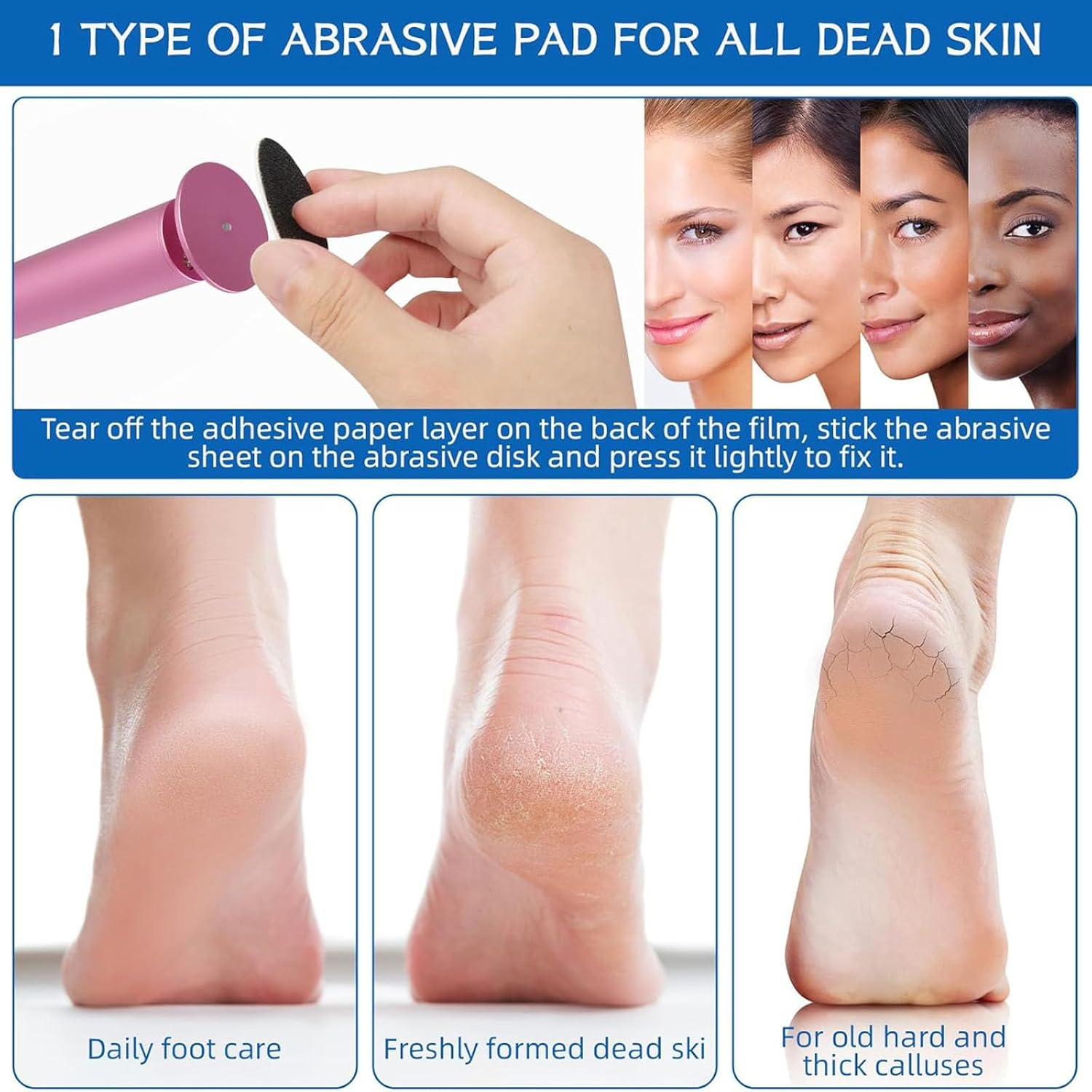 Electric Foot Callus Remover, Adjustable Speed Electric Foot File, Foot Grinder for Dead Skin, Cordless Electric Callus Remover for Feet, Electric Foot Filer- Foot Grinder (Gray) image number 1