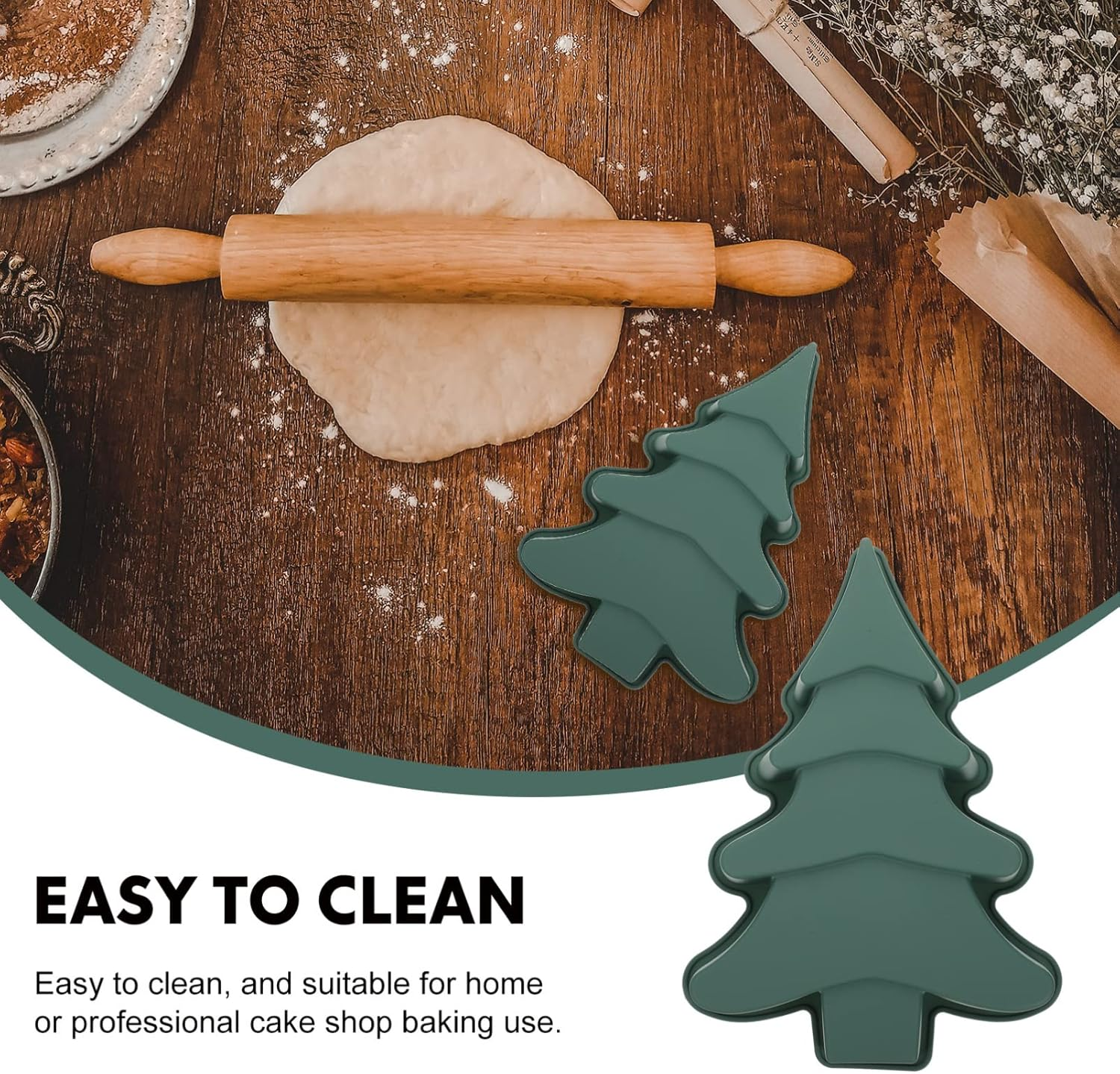 Ciieeo Silicone Christmas Tree Cake Mold Creative Baking Tool for Unique Holiday Cakes -Grade Material Easy to Clean and Use for Xmas Parties and Festivities image number 4