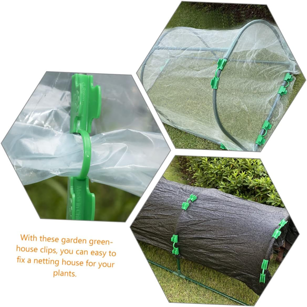 FONDOTIN 30Pcs Gardening Film Buckle Plastic Double Head Clips for Greenhouse Supplies Easy Fixing Plant Clips image number 2