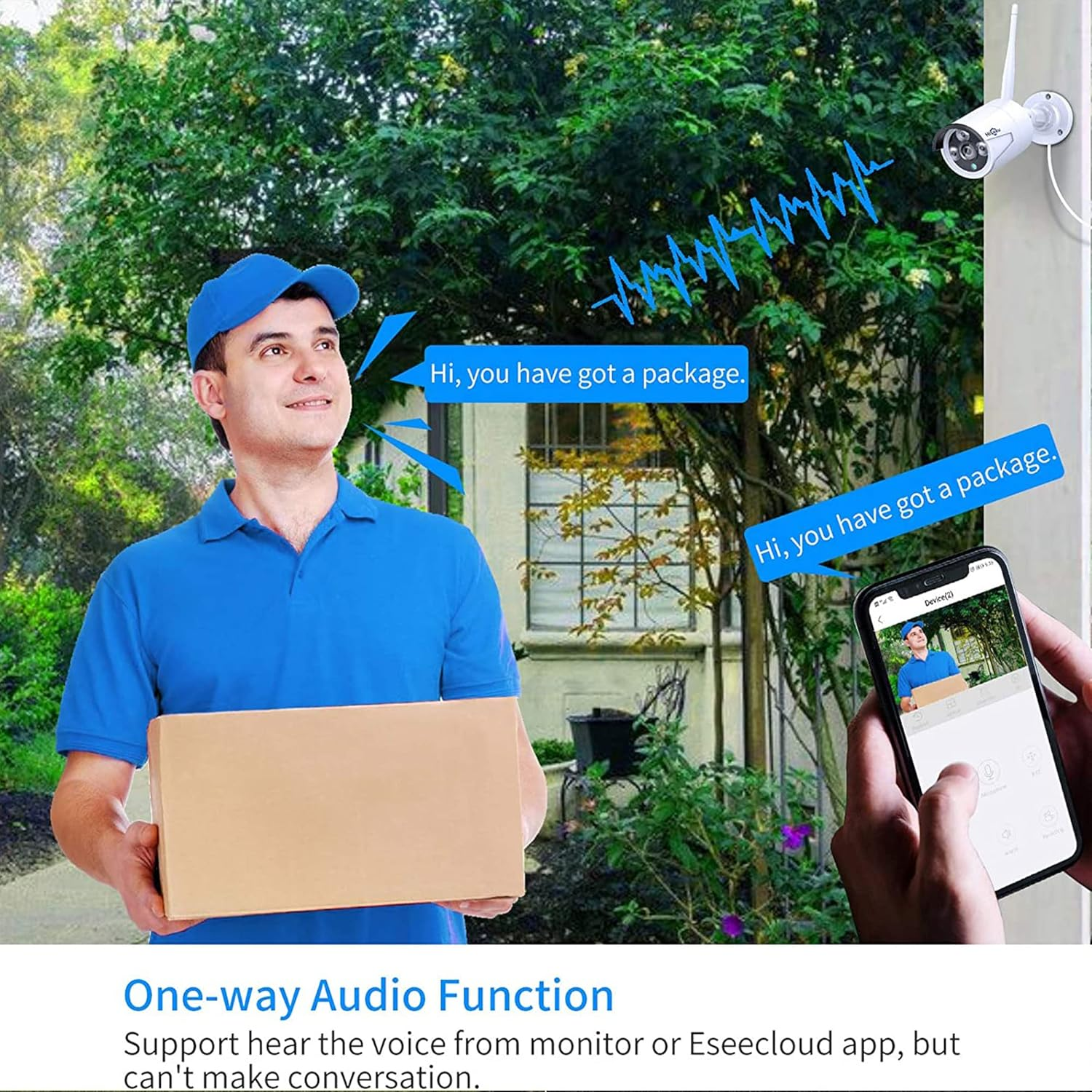 【Hiseeu Camera Add On】 3MP Outdoor Wireless Security Camera, Waterproof Outdoor Indoor Day & Night Vision, Compatible Hiseeu 8CH Wireless Security Camera System (3MP) image number 3