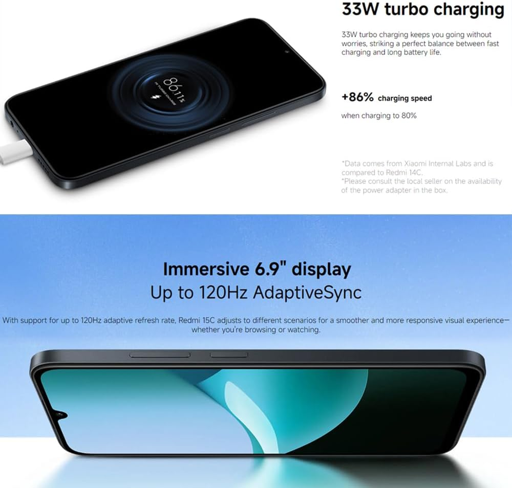 XIAOMI Redmi 15C Smartphone 4GB + 128GB 50MP AI Dual Camera Immersive System 6.9 Inch Display Powerful Octa-Core Processor Massive 6000Mah Battery Powered by 33W Fast Charging (Black) image number 5