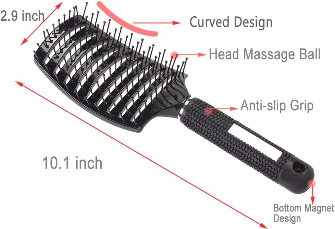 Curved Vented Styling Hair Brush, Detangling Thick Hair Massage Blow Drying Brush image number 2