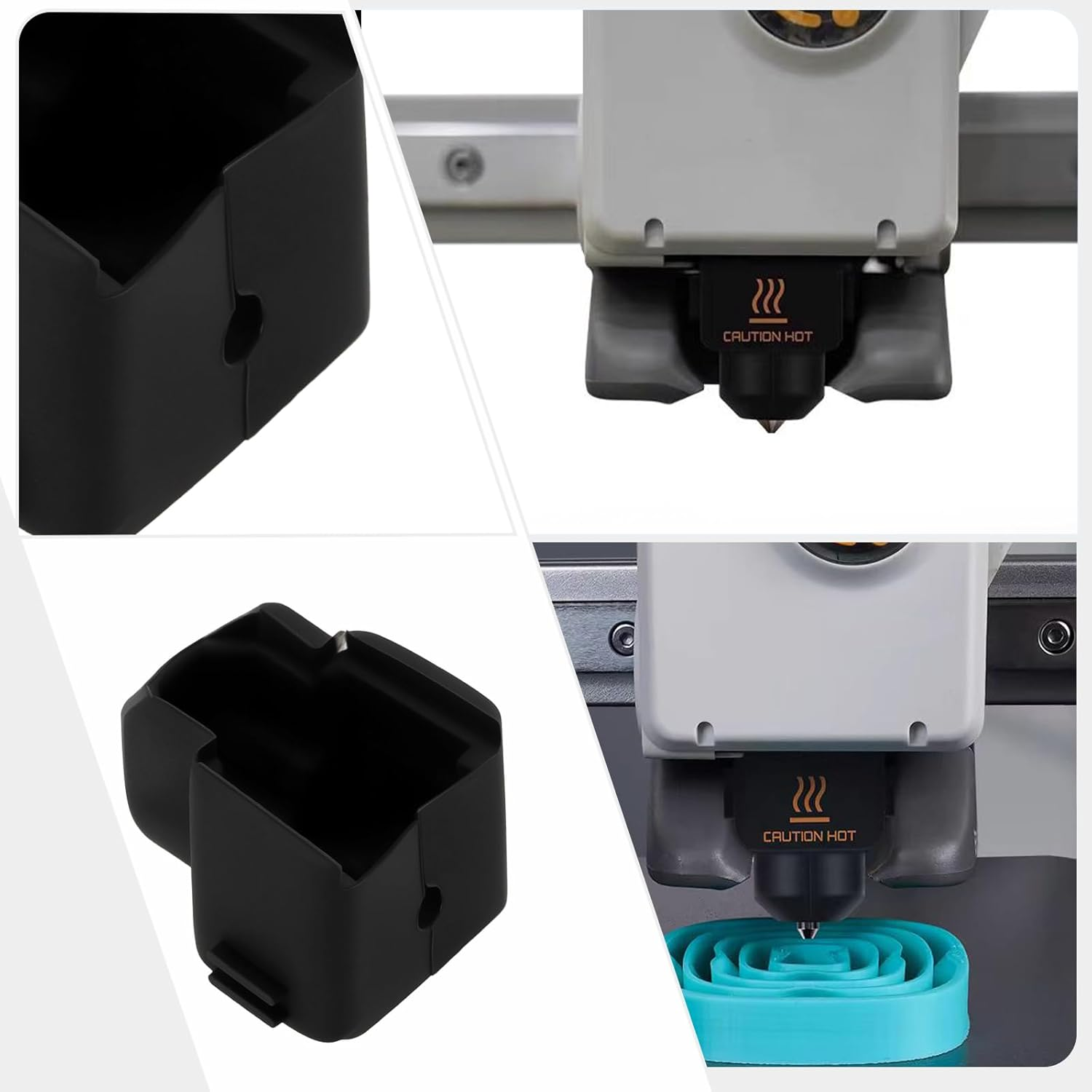 Emsea 5Pcs Silicone Sock Covers 300C High Temperature Caps Compatible with Bambulab A1 / A1 Mini 3D Printer Hotend Replacement Printing Accessories image number 1